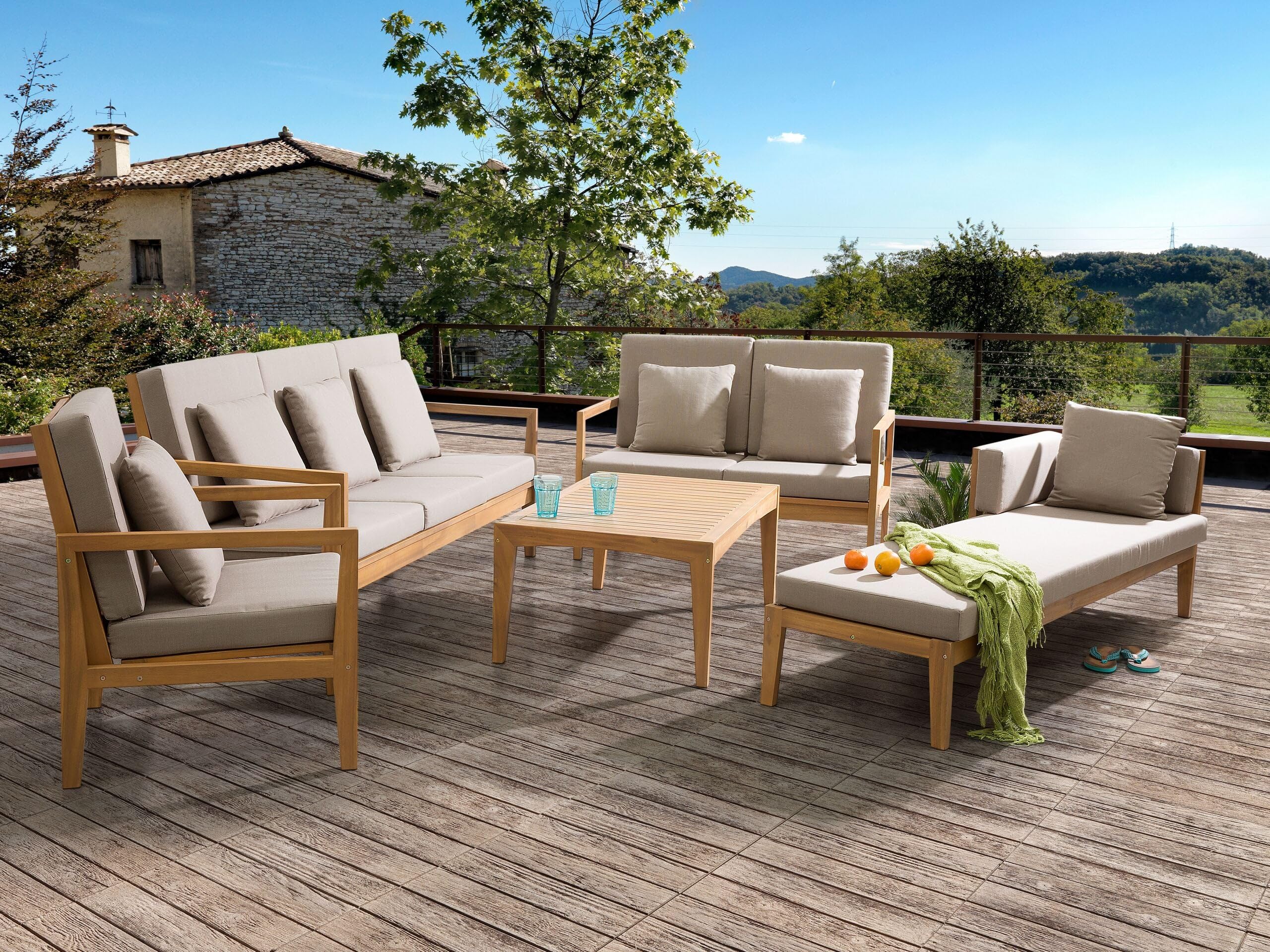 beliani-pataja-gartenm-bel-set-akazie-taupe-5-teilig image 2