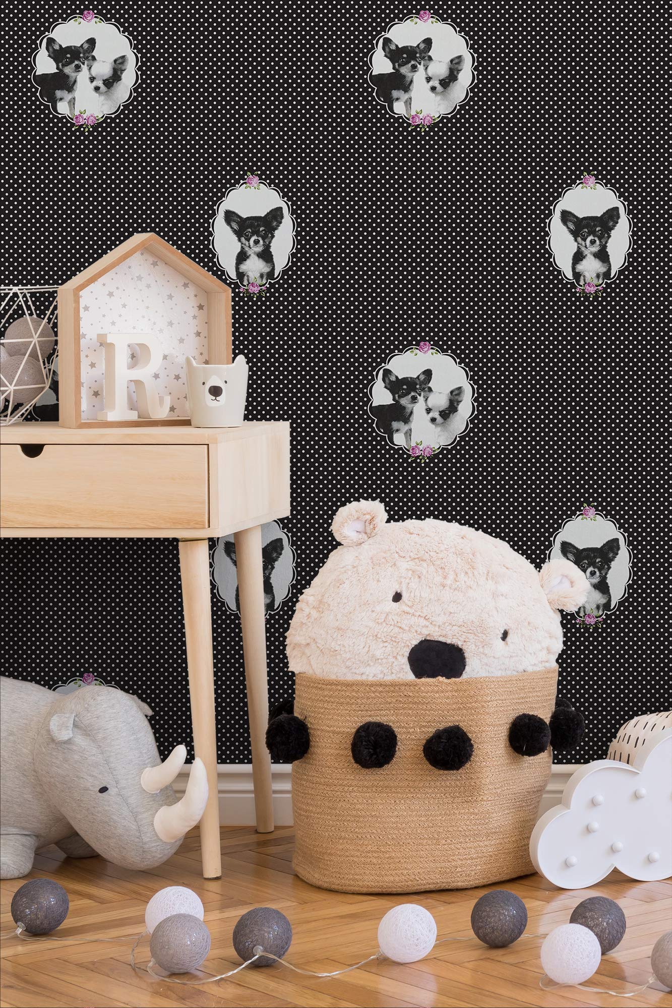 a-s-cr-ation-little-stars-35851-2-vliestapete-hunde-schwarz-lila image 4