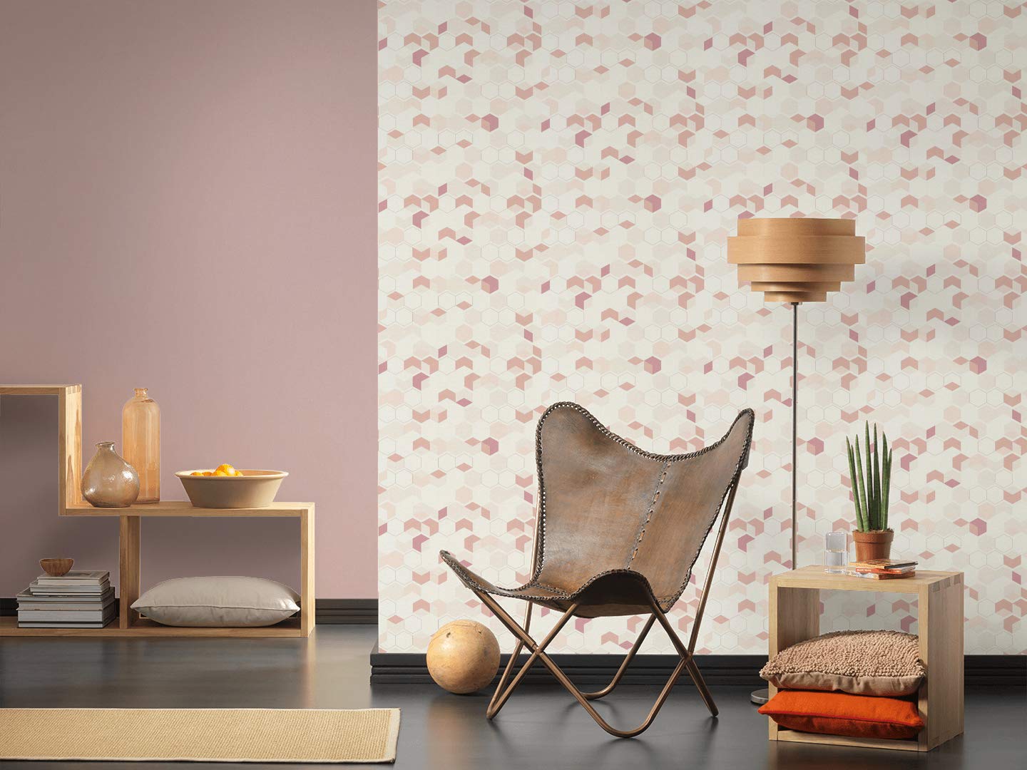 a-s-cr-ation-scandinavian-366832-vliestapete-3d-rosa-geometrisch image 4