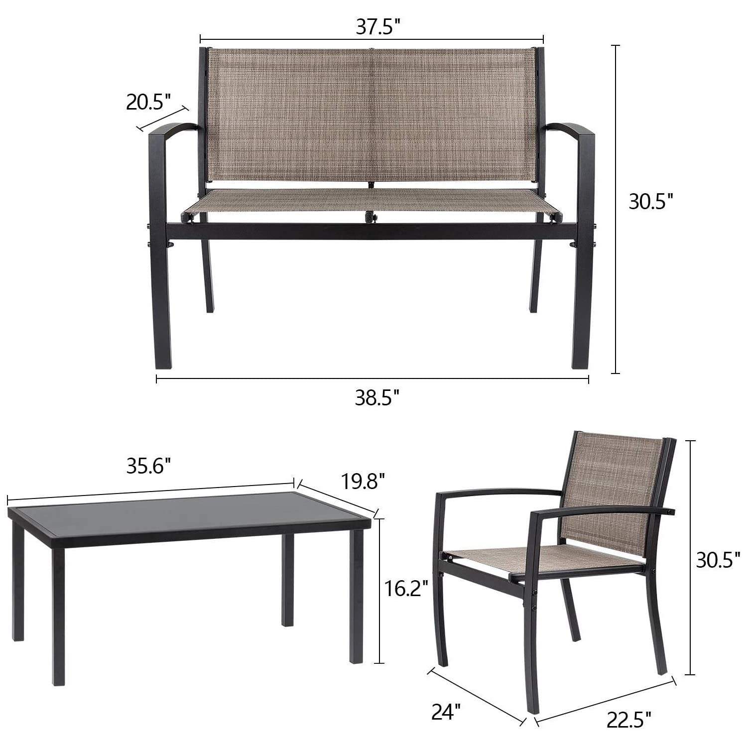 homall-patio-furniture-gartenm-bel-set-schwarz-4-teilig-glas image 7