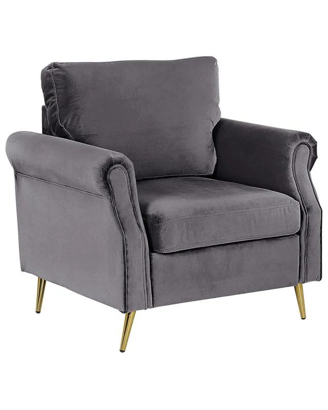 beliani-vietas-sessel-samt-dunkelgrau-mit-goldbeinen image 1