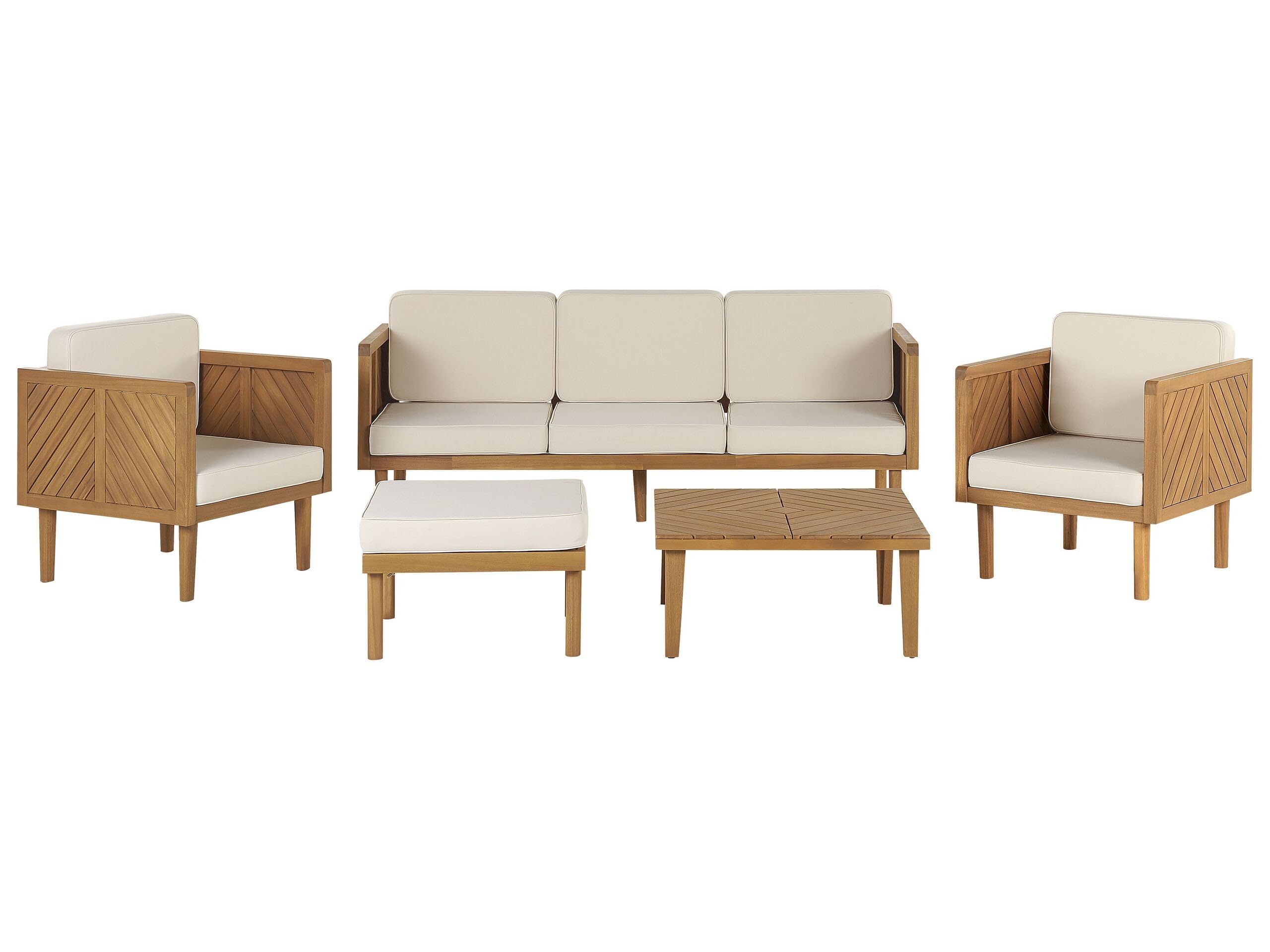 beliani-baratti-lounge-set-akazienholz-5-teilig-beige image 1