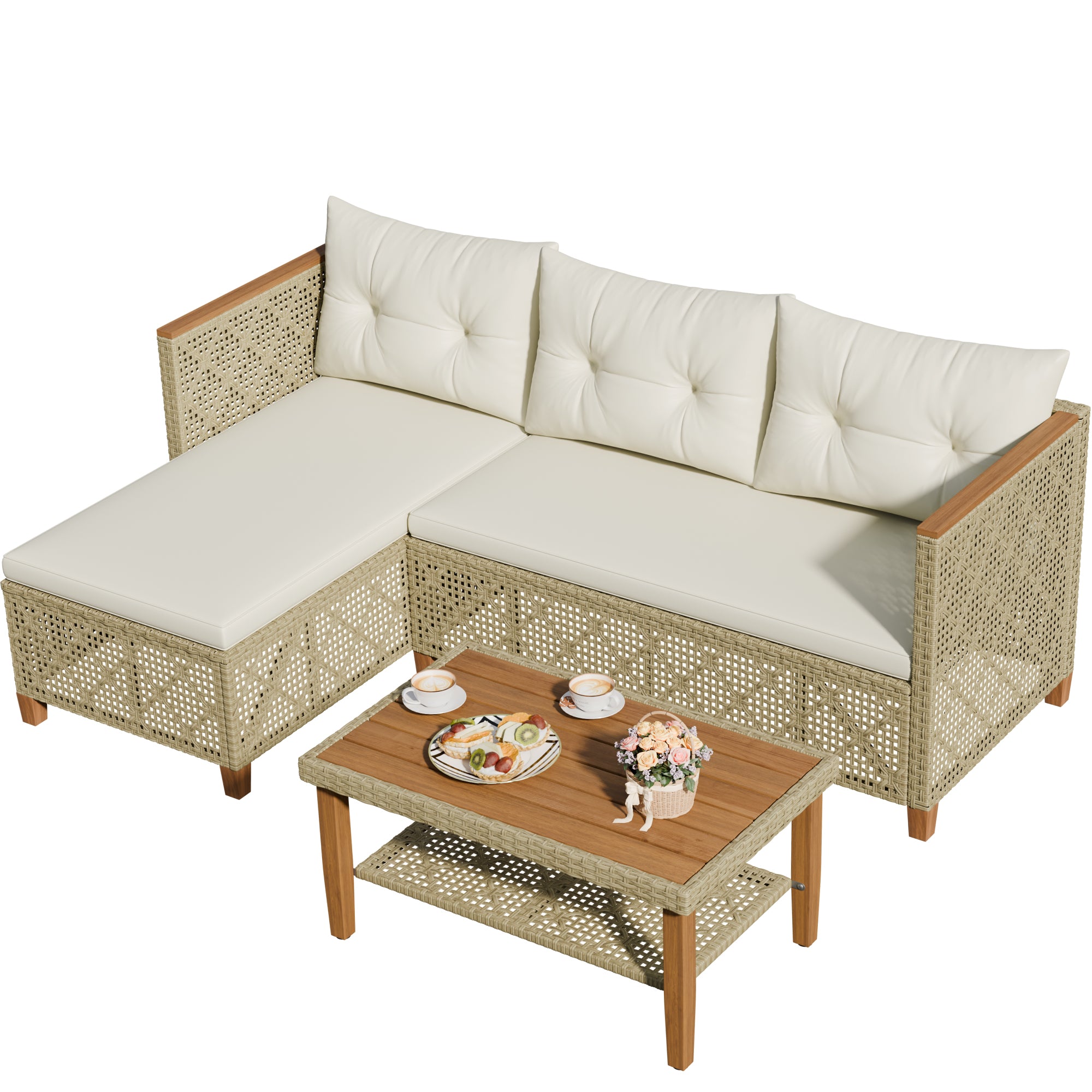 homall-patio-furniture-loungeset-3tlg-beige-rattan-l-form image 7