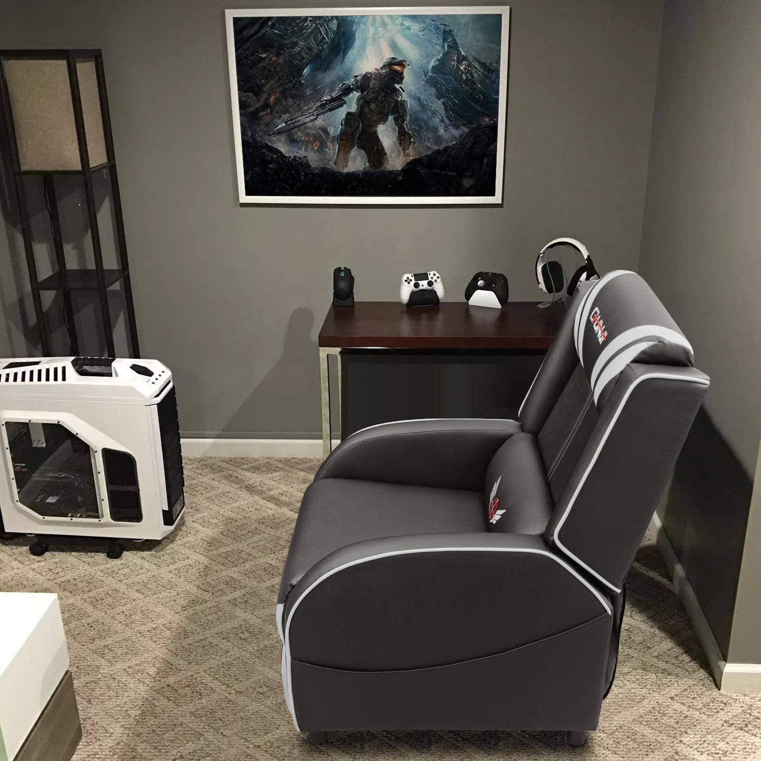homall-gaming-recliner-relaxsessel-kunstleder-blau-165-grad image 2