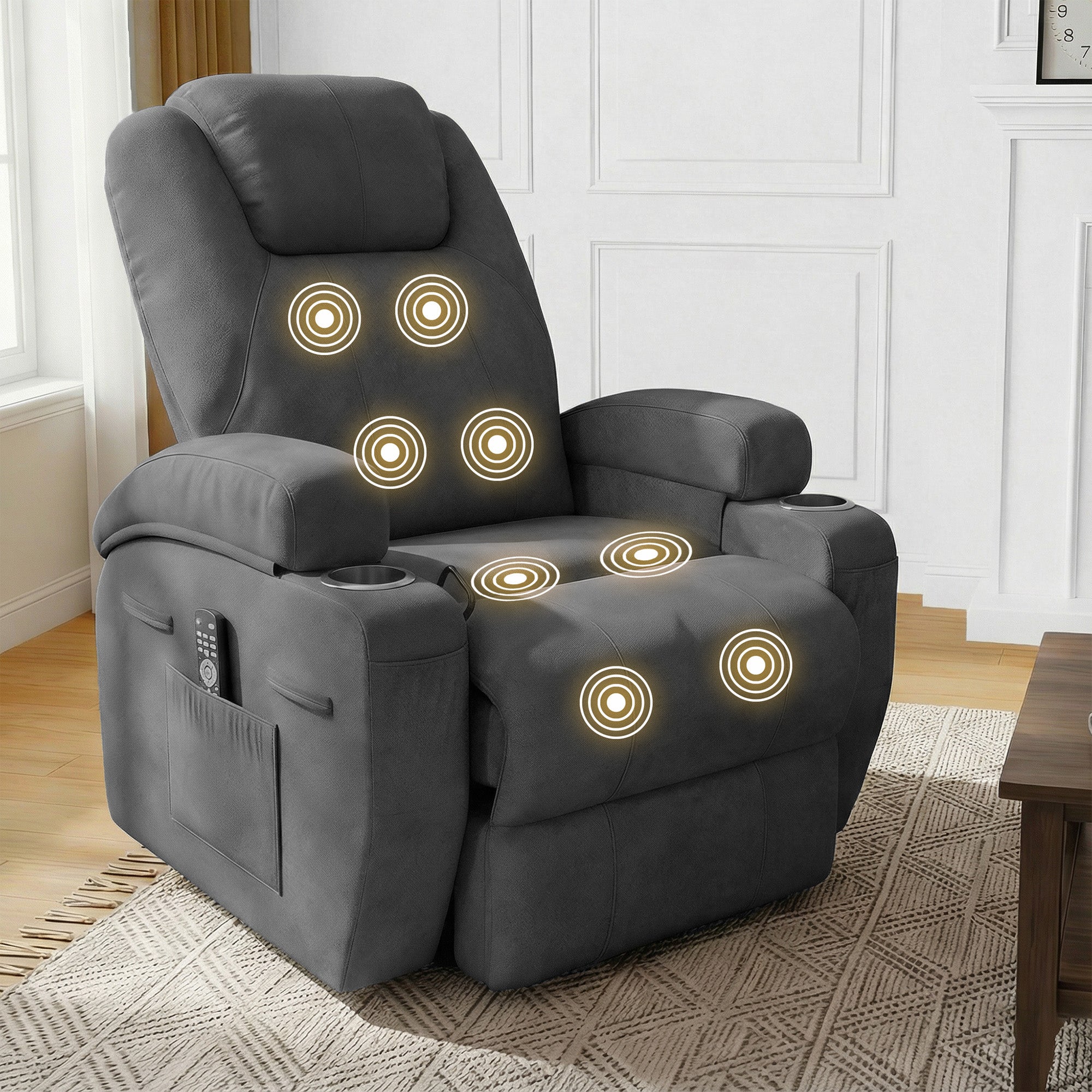homall-recliner-chair-massagesessel-schwarz-kunstleder image 2