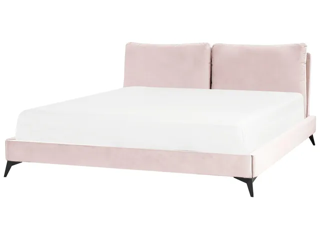 beliani-melle-polsterbett-samt-rosa-180x200-cm image 1