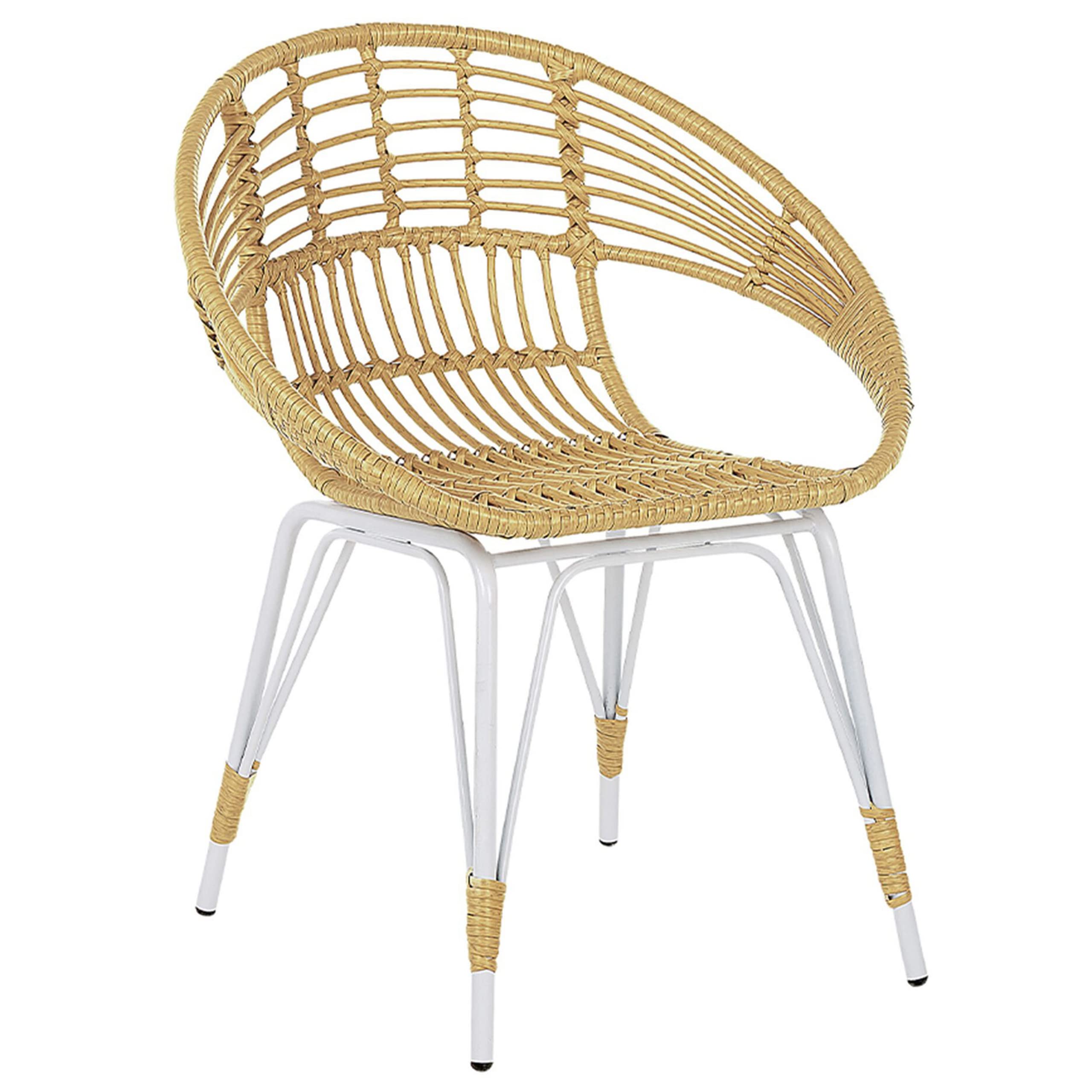 beliani-pellaro-balkonset-rattan-hellbraun-beige-2-sitzer image 5