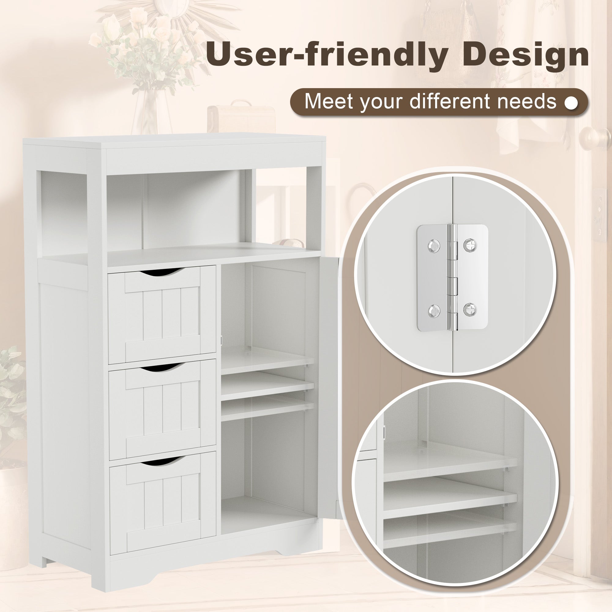 homall-shelf-badezimmerschrank-wei-mit-3-schubladen image 4
