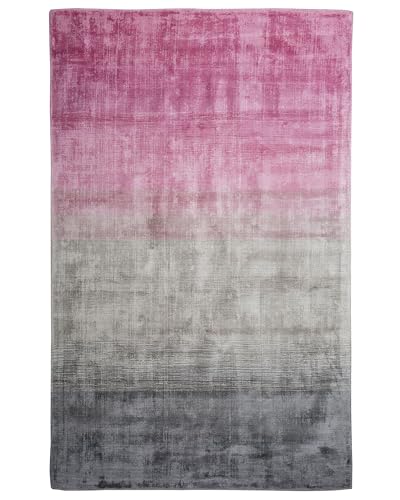 beliani-ercis-teppich-viskose-grau-rosa-140x200-cm image 7