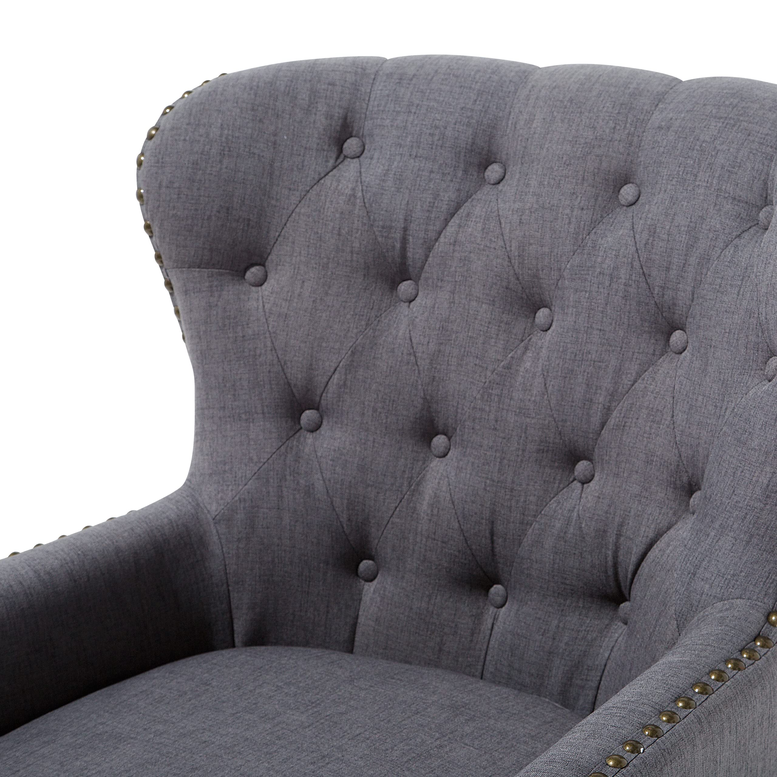 beliani-viborg-ii-chesterfield-sessel-dunkelgrau-nieten image 6