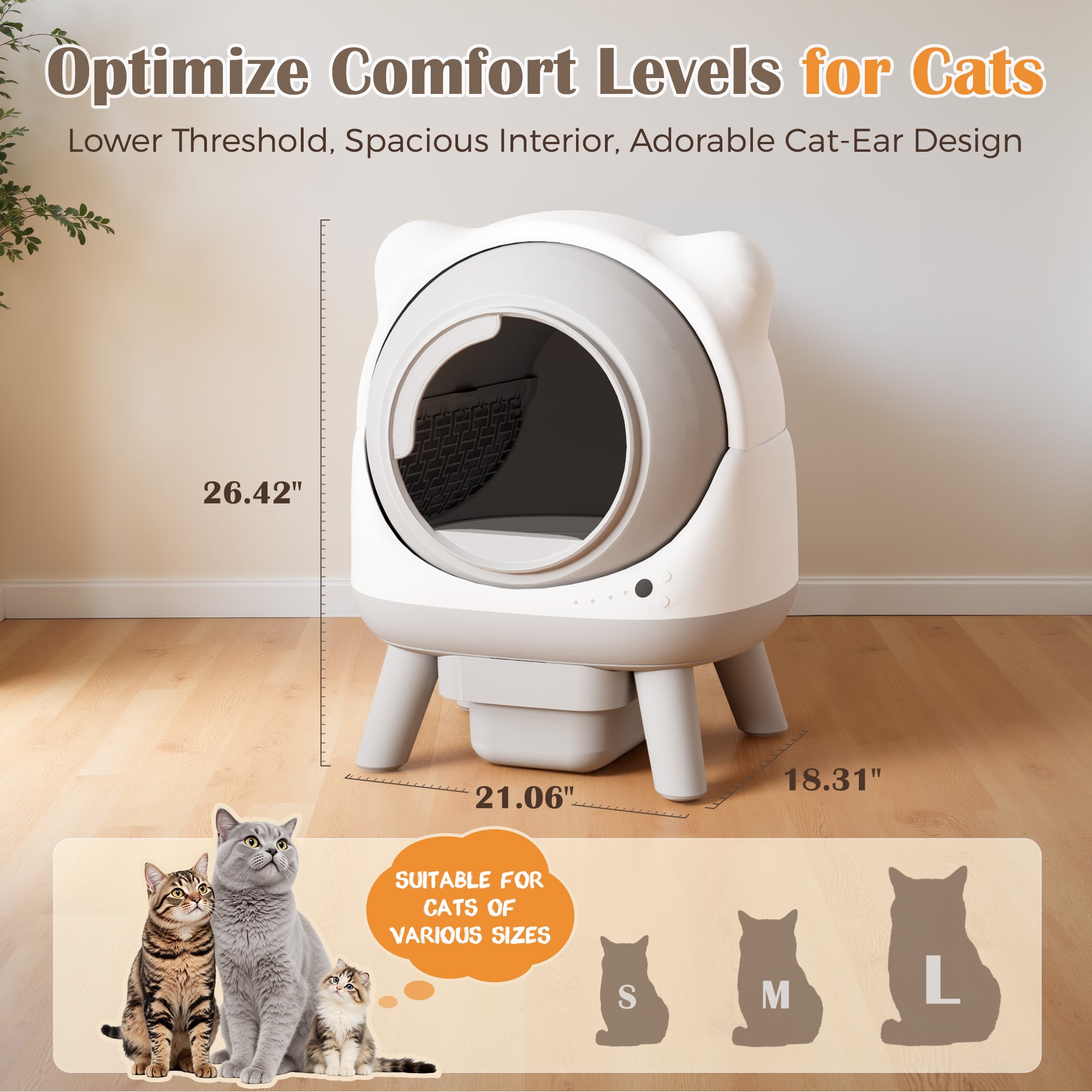 homall-shelf-selbstreinigendes-katzenklo-grau-mit-app-cat-ear image 7