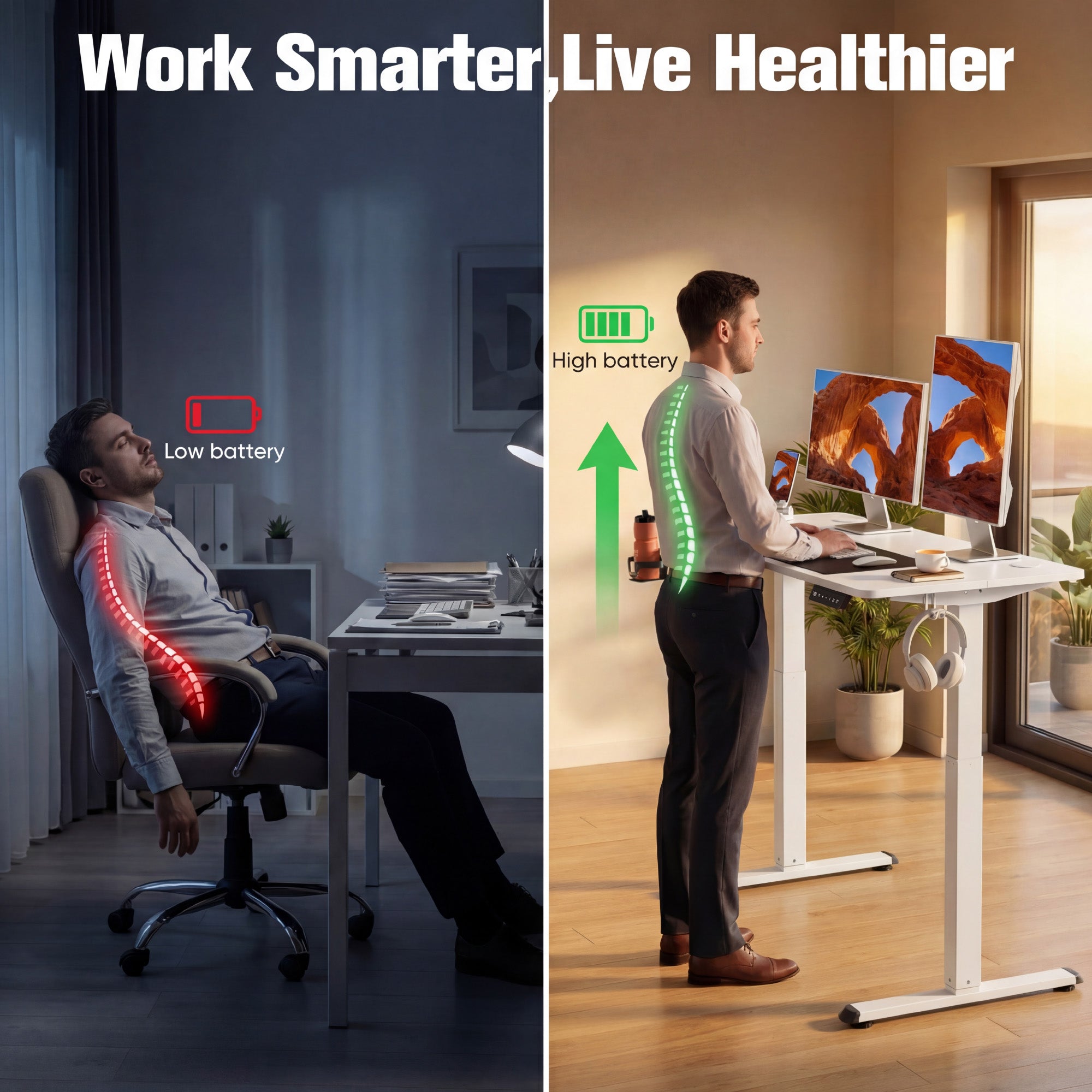 homall-standing-desk-schreibtisch-100cm-schwarz-h-henverstellbar image 4