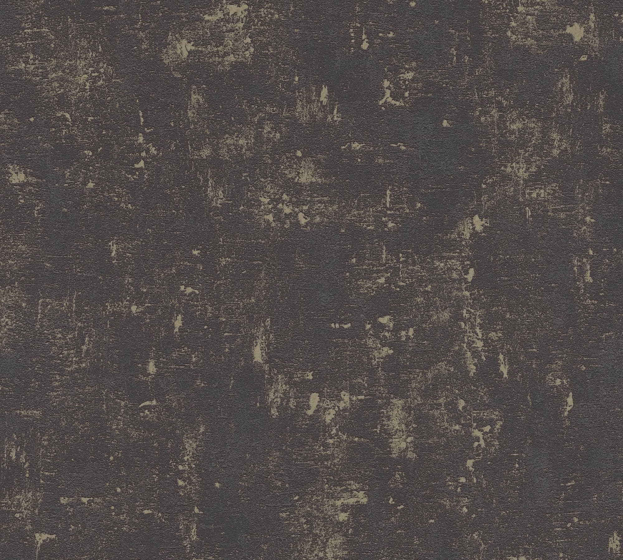 a-s-cr-ation-vliestapete-schwarz-gold-bast-metallic-look image 2