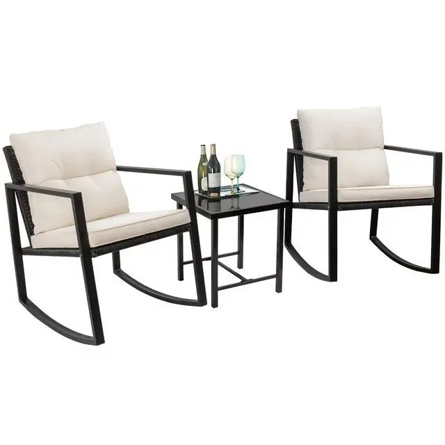 homall-patio-furniture-gartenm-bel-set-3-tlg-schwarz image 1