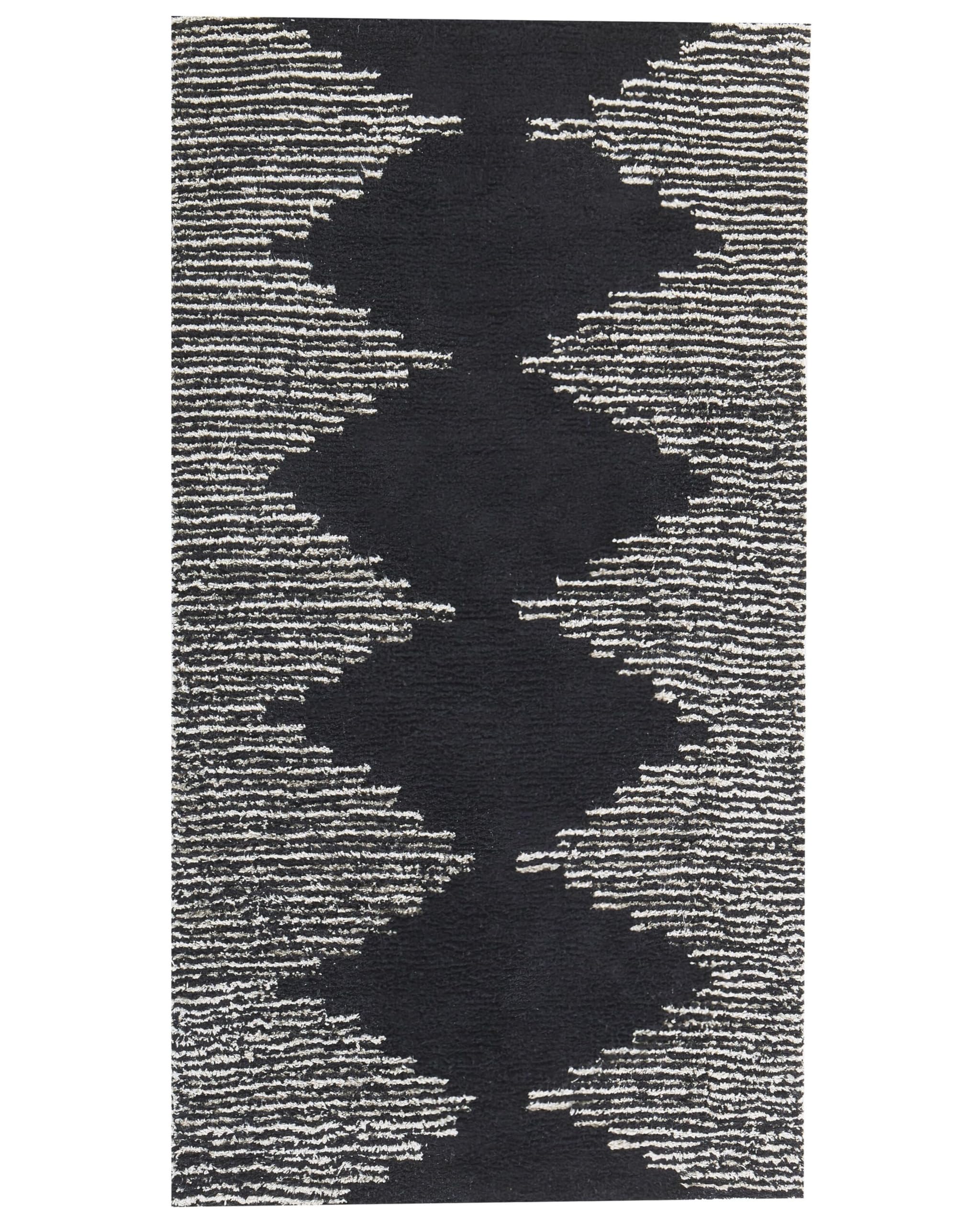 beliani-bathinda-l-ufer-80x150-cm-baumwolle-schwarz-wei image 1
