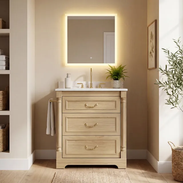 homall-bedroom-waschtisch-75cm-wei-keramik-3-schubladen image 1