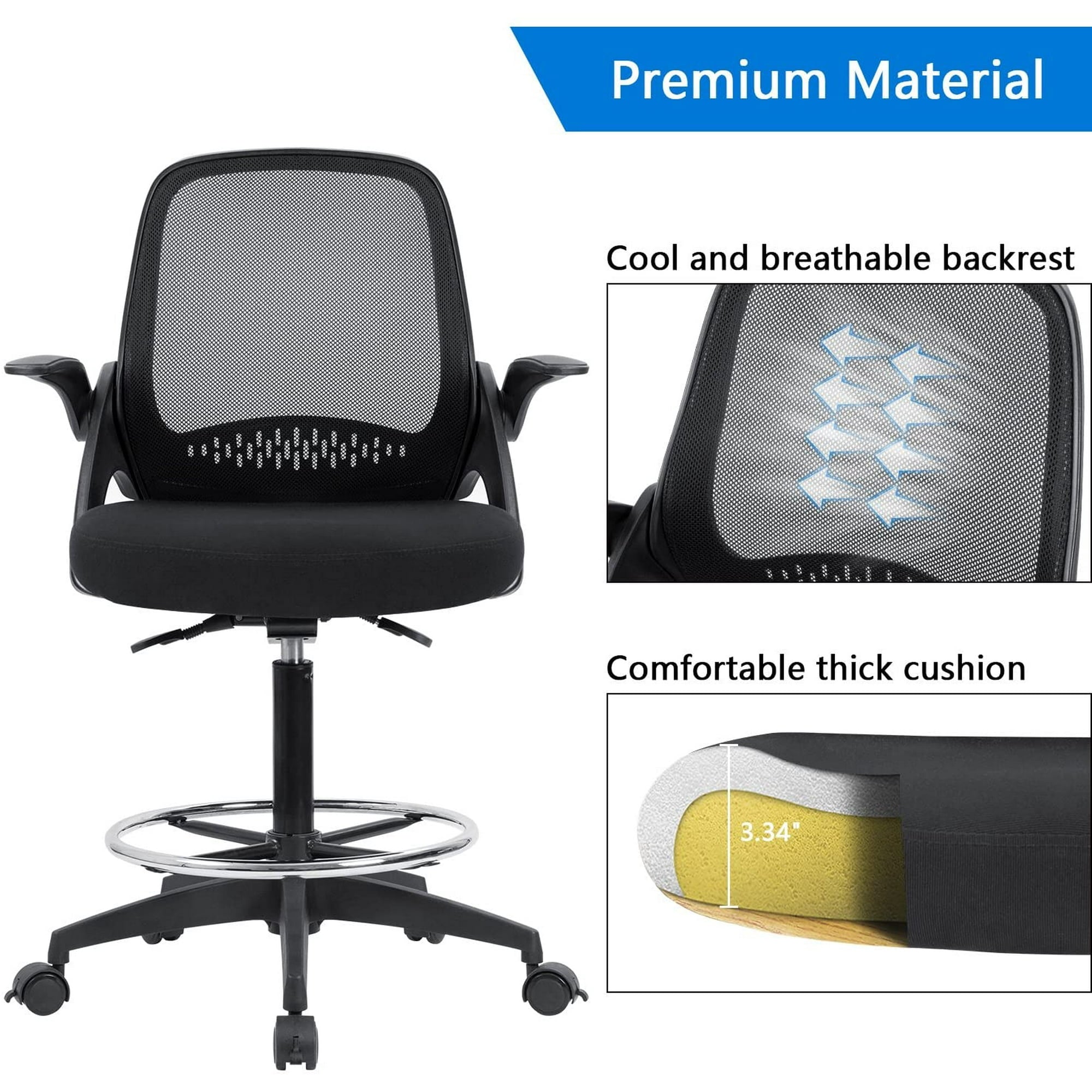homall-standing-desk-b-rostuhl-hoch-schwarz-mit-fu-ring image 4