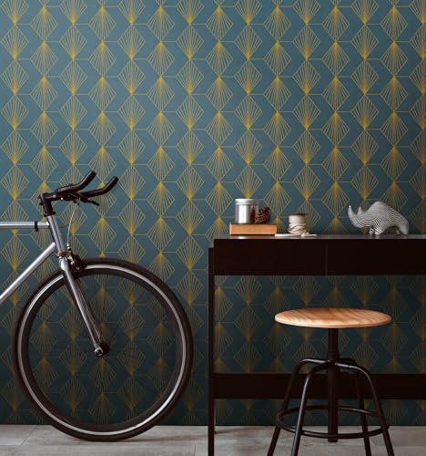 a-s-cr-ation-french-affair-grafik-vliestapete-blau-gold-361561 image 8