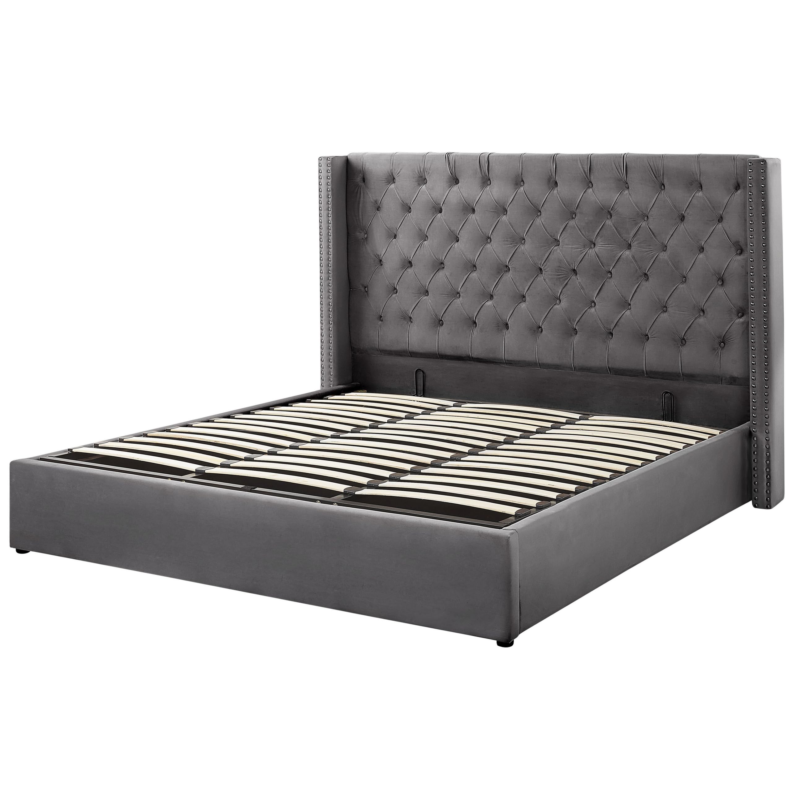 beliani-lubbon-bett-180x200-grau-samt-bettkasten image 5