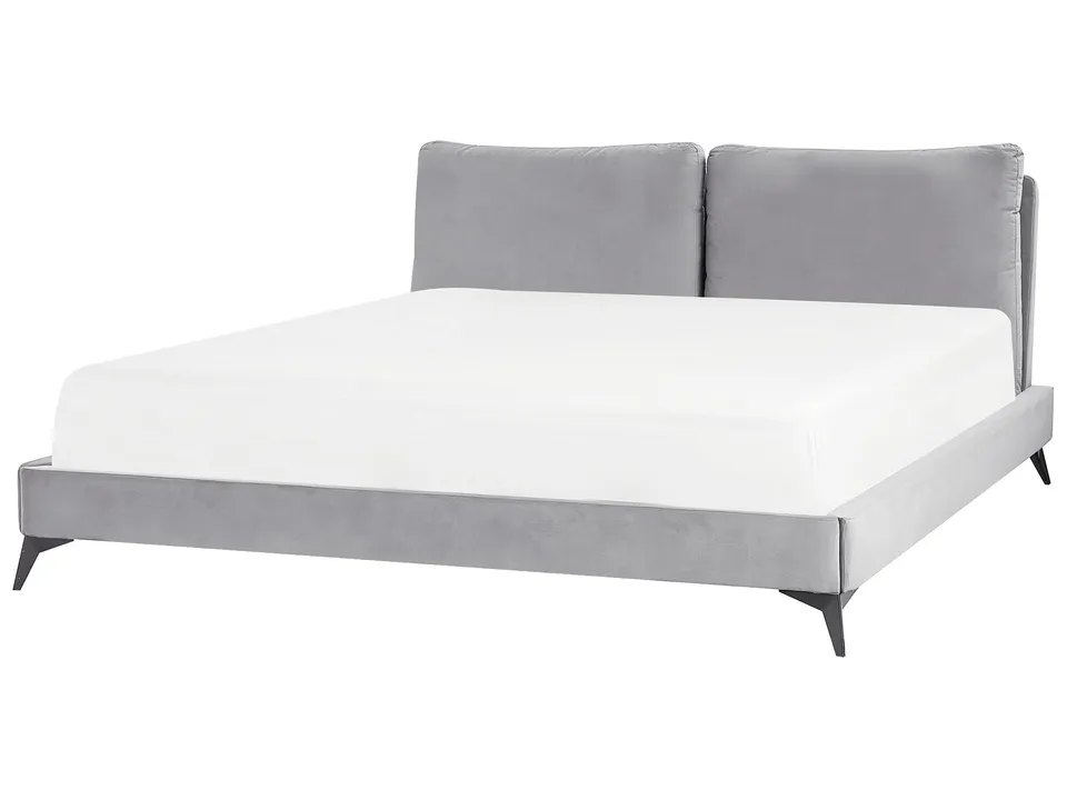 beliani-melle-polsterbett-180x200-cm-grau-samt image 1