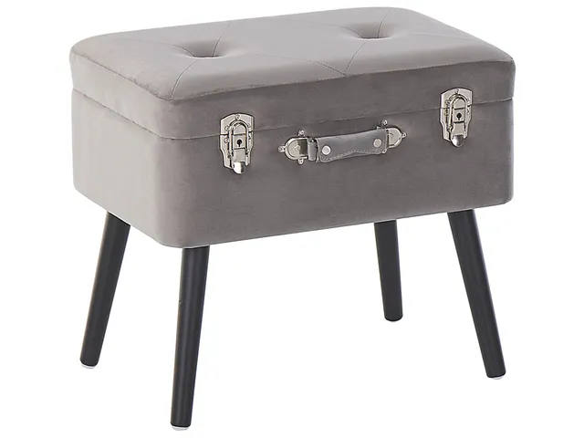 beliani-mallard-hocker-grau-samt-mit-stauraum-kofferhocker image 1