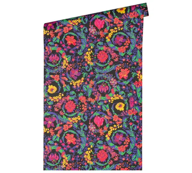 a-s-cr-ation-versace-387061-tapete-floral-bunt-pink-gr-n image 1