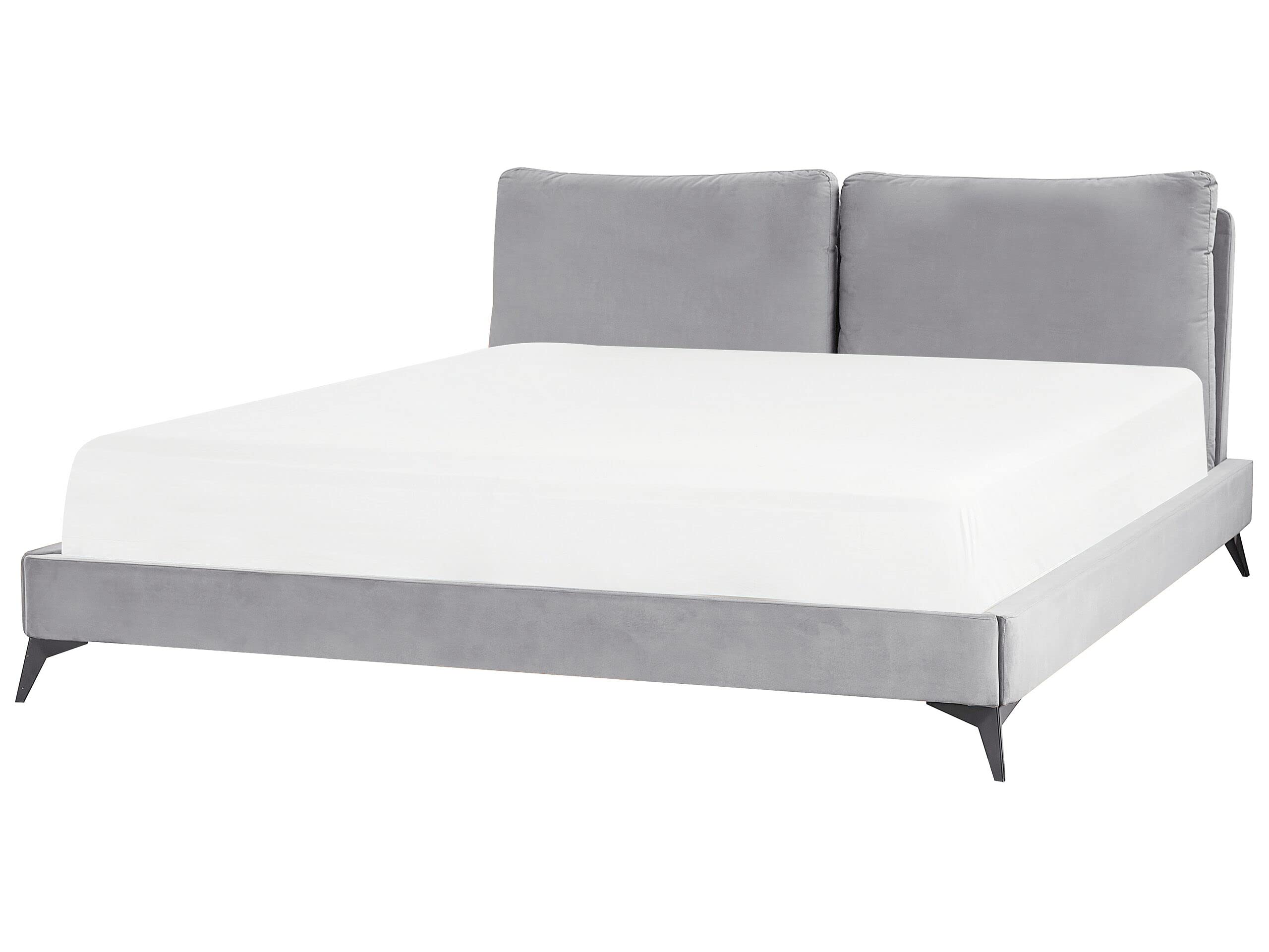 beliani-melle-polsterbett-180x200-cm-grau-samt image 1