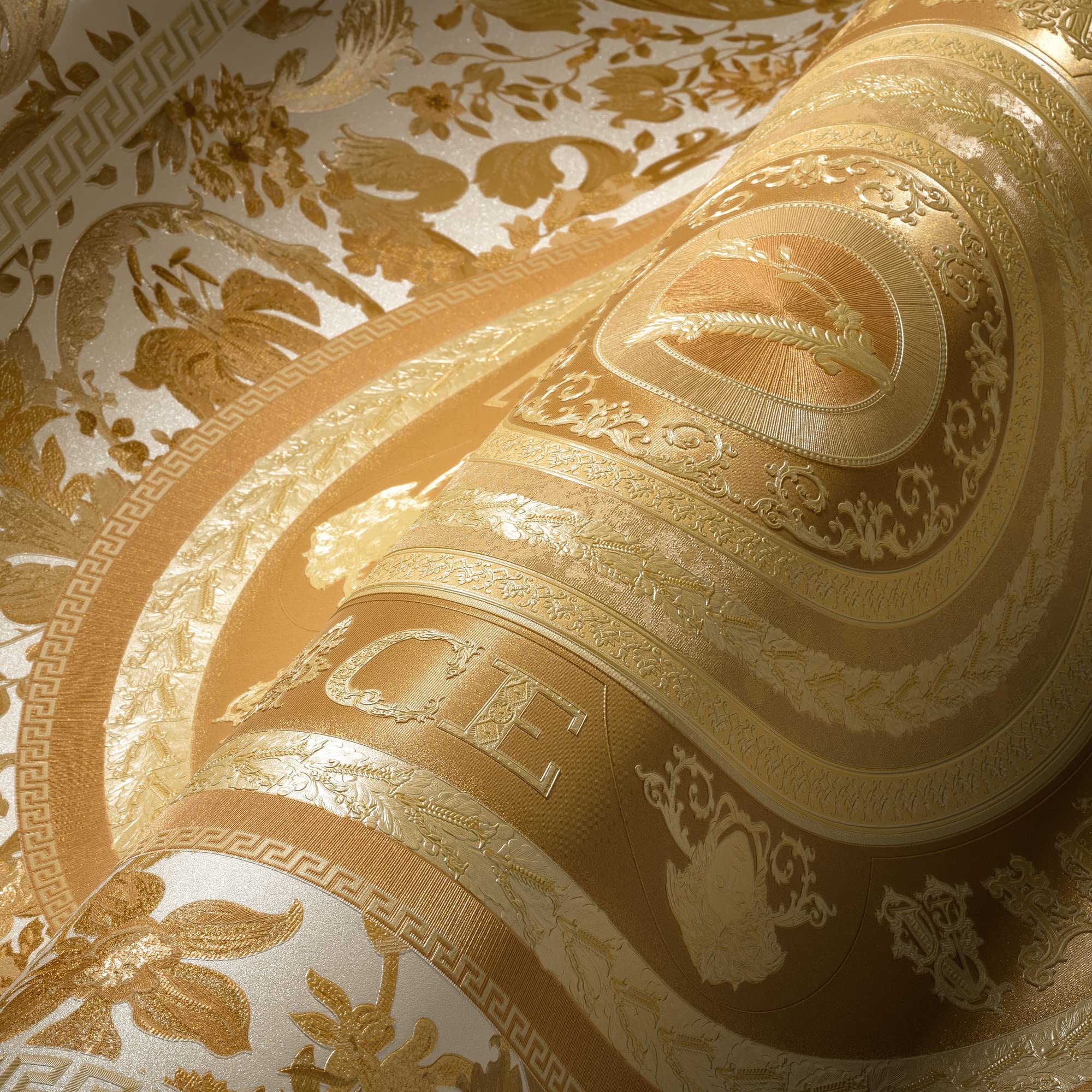 a-s-cr-ation-versace-387054-vliestapete-gold-wei-floral-10-05x0-70m image 1
