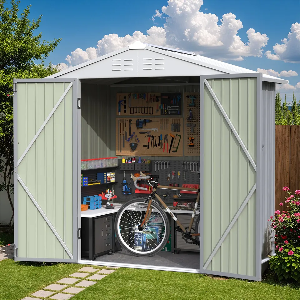 homall-metal-shed-ger-tehaus-4x6-grau-abschlie-bar image 1