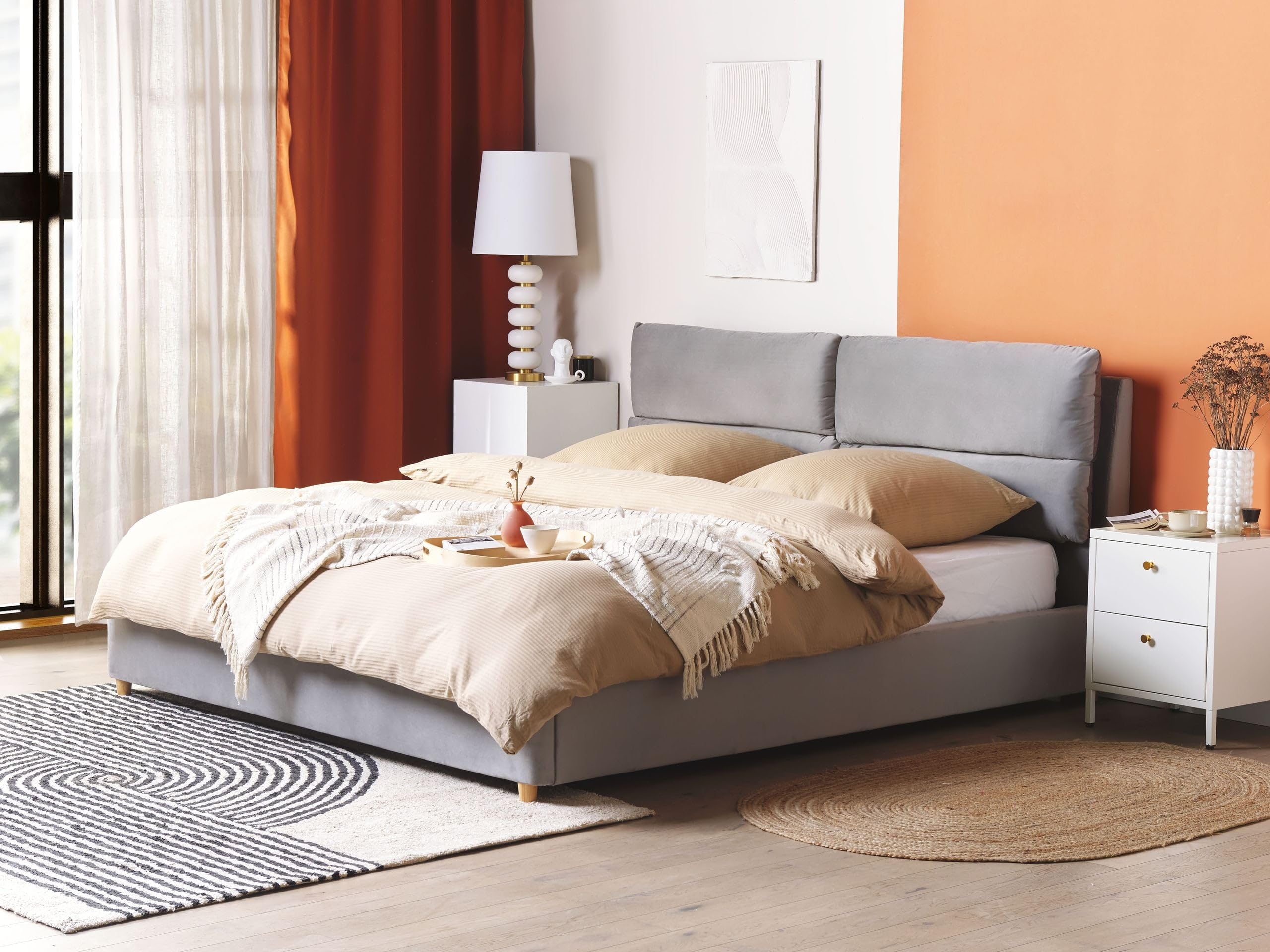 beliani-batilly-polsterbett-hellgrau-samt-180x200-bettkasten image 2