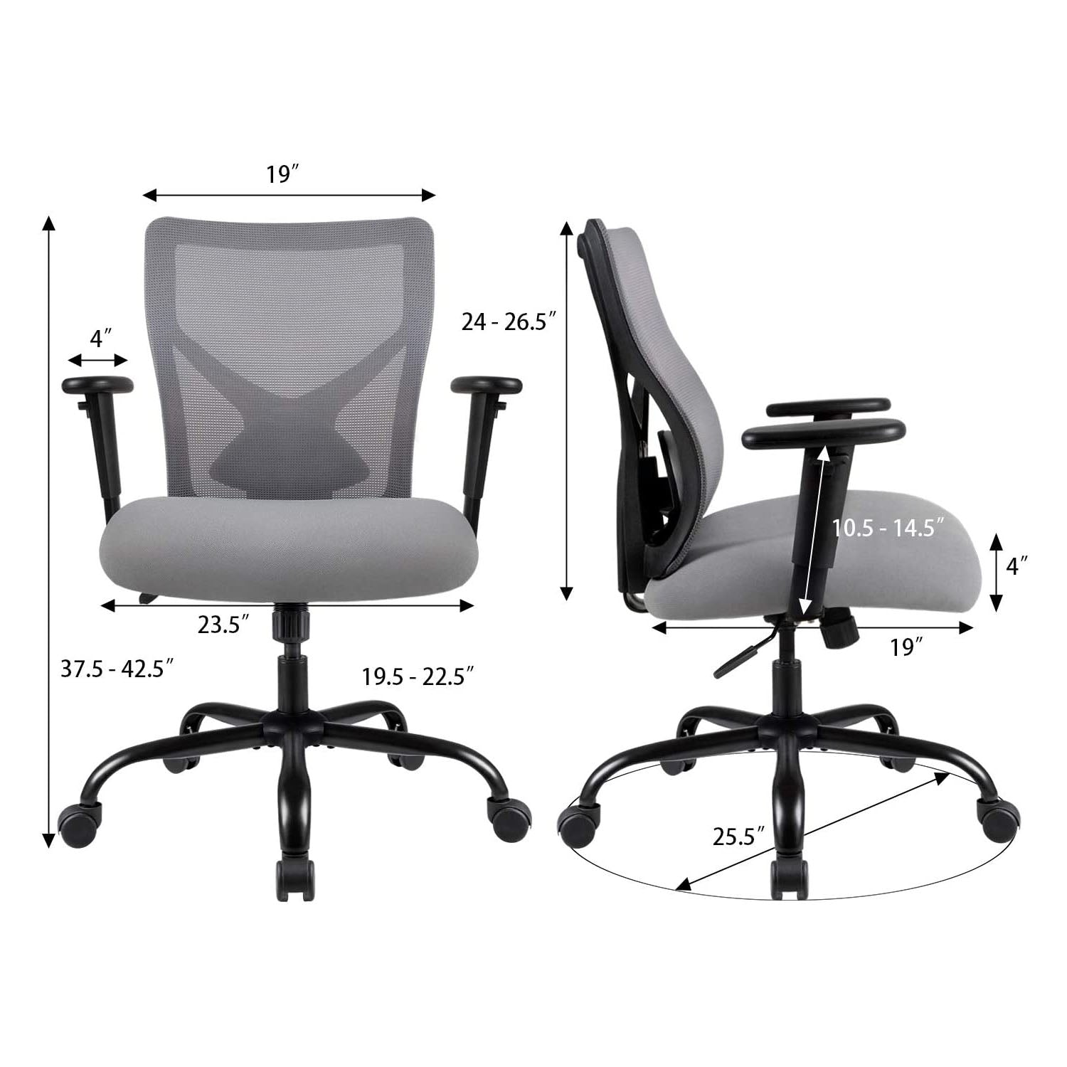 homall-office-mesh-chair-b-rostuhl-grau-lordosenst-tze image 6