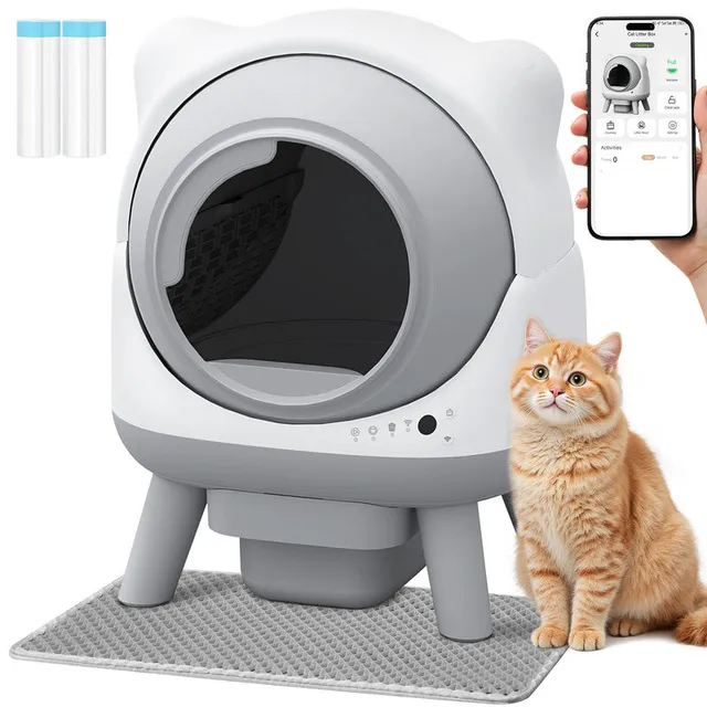homall-shelf-katzenklo-selbstreinigend-grau-mit-app-sensor image 1