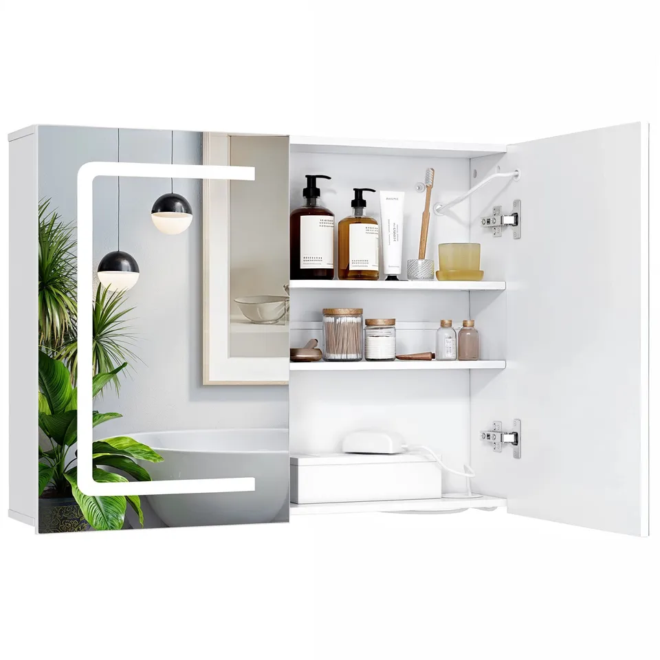 bealife-ap85-spiegelschrank-80-cm-wei-mit-led-3-lichtfarben image 1