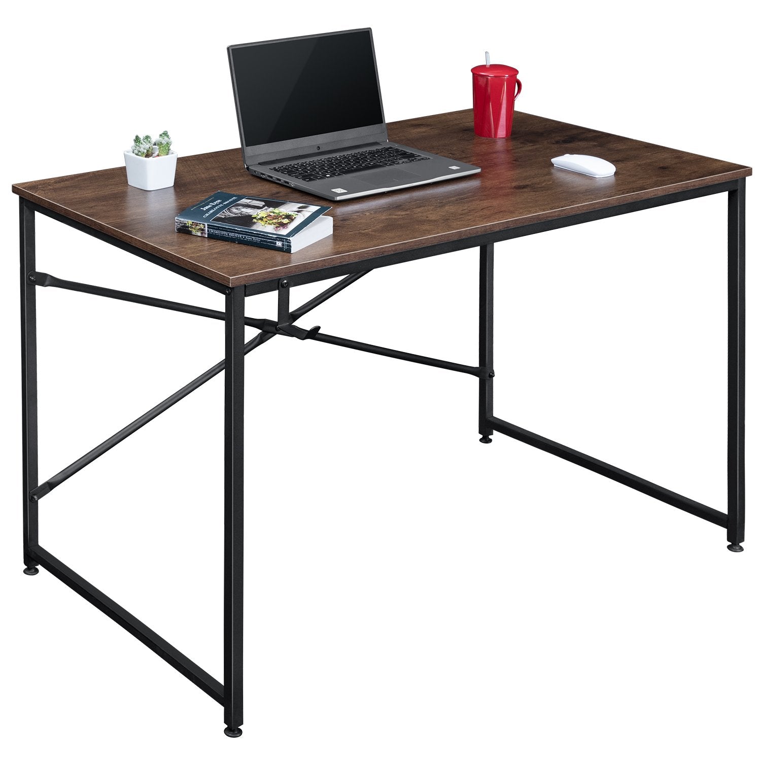 homall-office-desk-schreibtisch-braun-44-zoll-holz-modern image 1