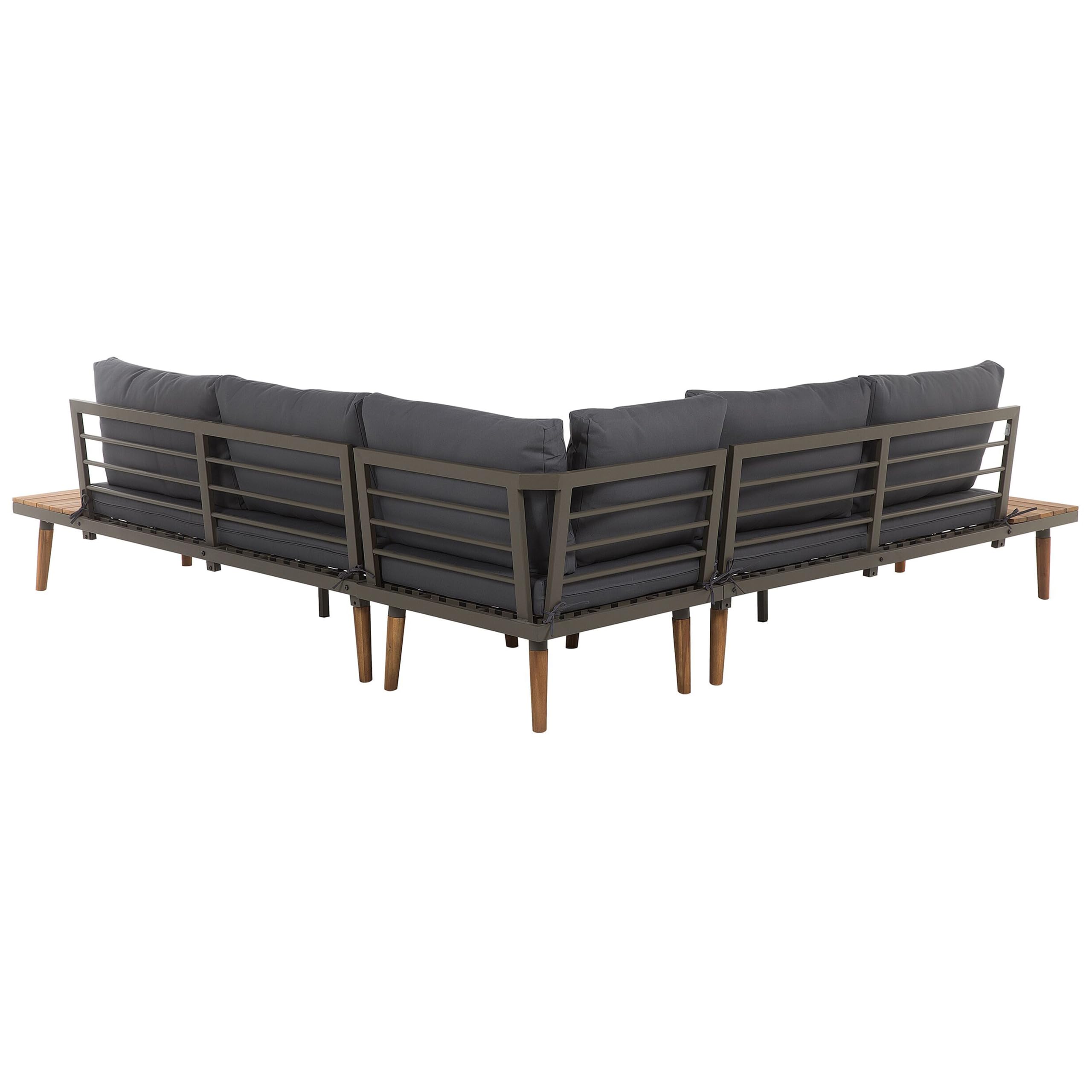 beliani-corato-lounge-set-akazienholz-5-sitzer-dunkelgrau image 8