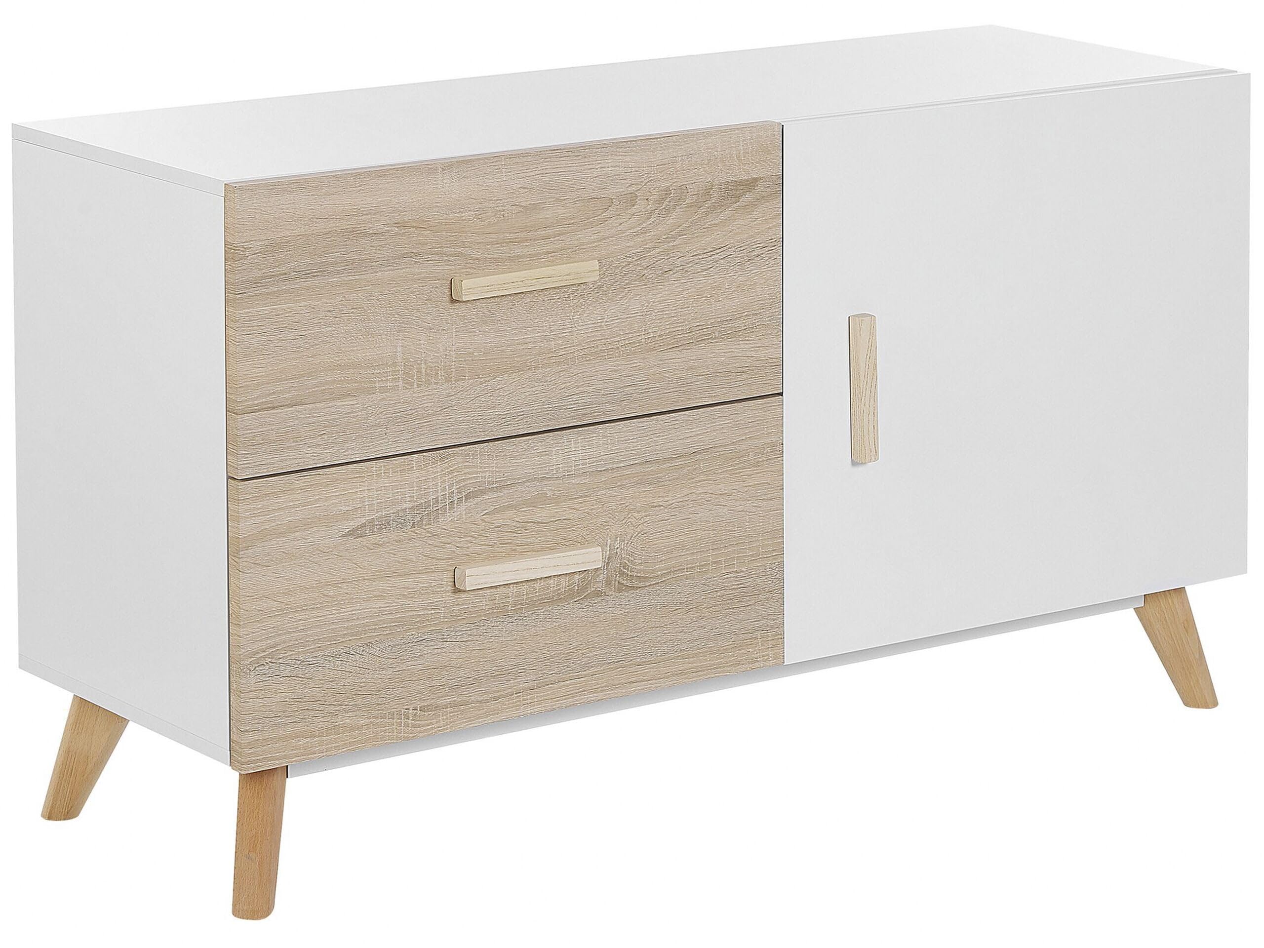 beliani-fili-sideboard-wei-helle-holzoptik-120-cm-2-schubladen image 1