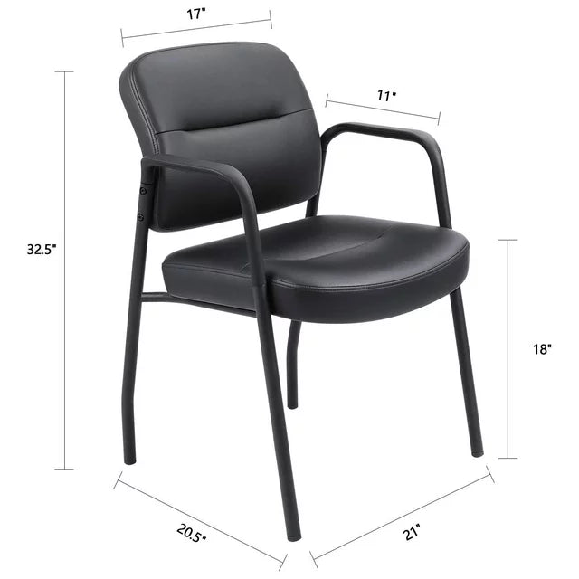 homall-office-leather-chair-besucherstuhl-2er-set-schwarz image 4