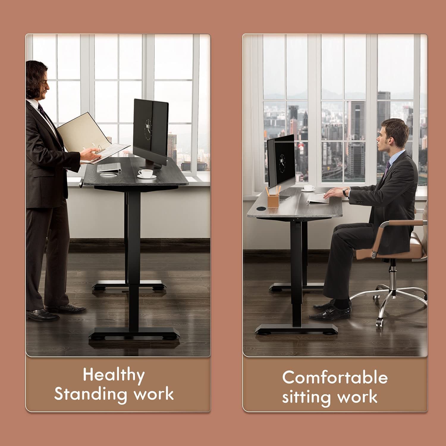 homall-standing-desk-stehschreibtisch-120cm-schwarz-memory image 4
