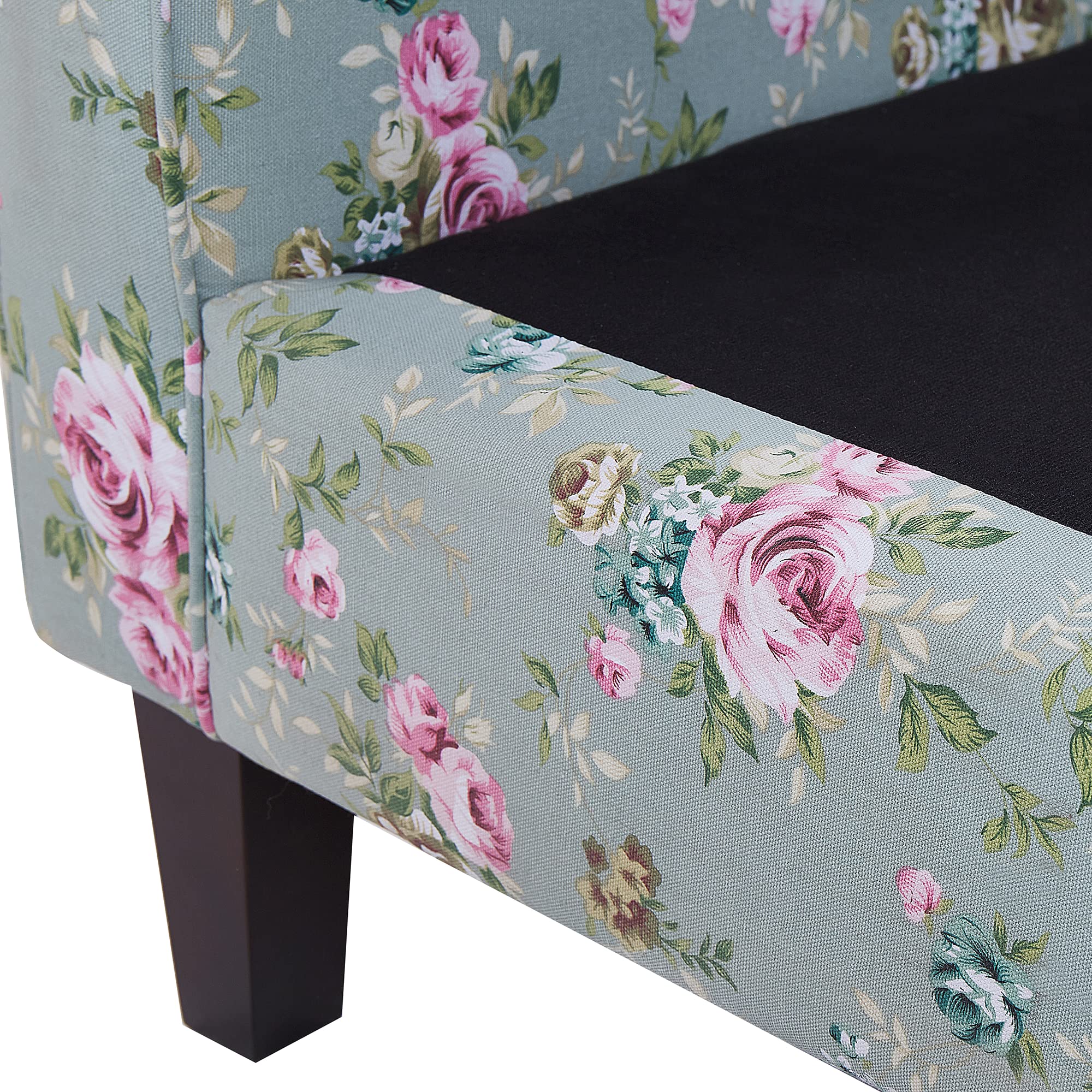 beliani-hamar-sessel-mit-fu-hocker-gr-n-blumenmuster-kissen image 8