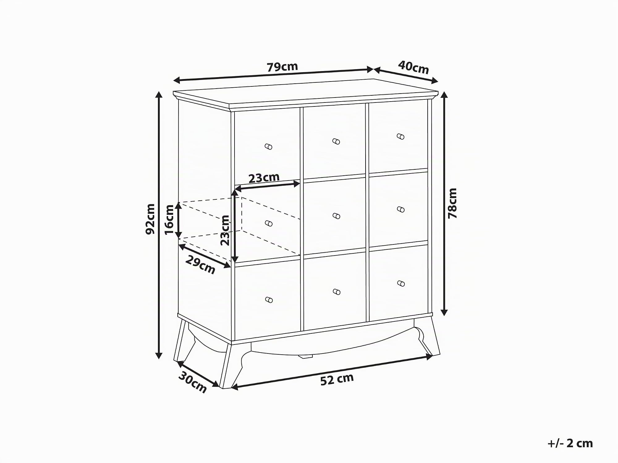 beliani-kuma-kommode-holzwerkstoff-bunt-marokkanisch-9-f-cher image 3