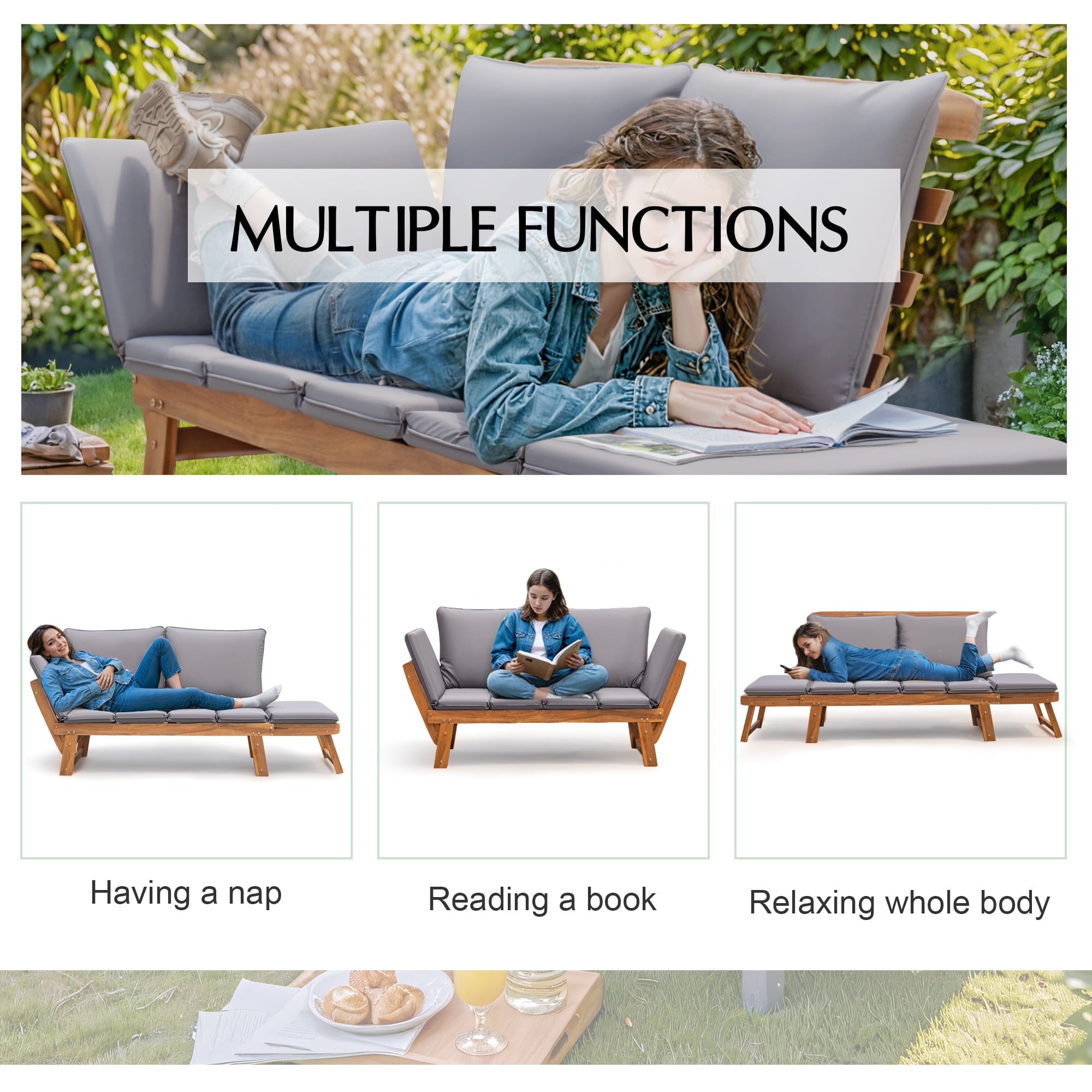 homall-patio-gartensofa-holz-daybed-grau-verstellbar-mit-kissen image 3