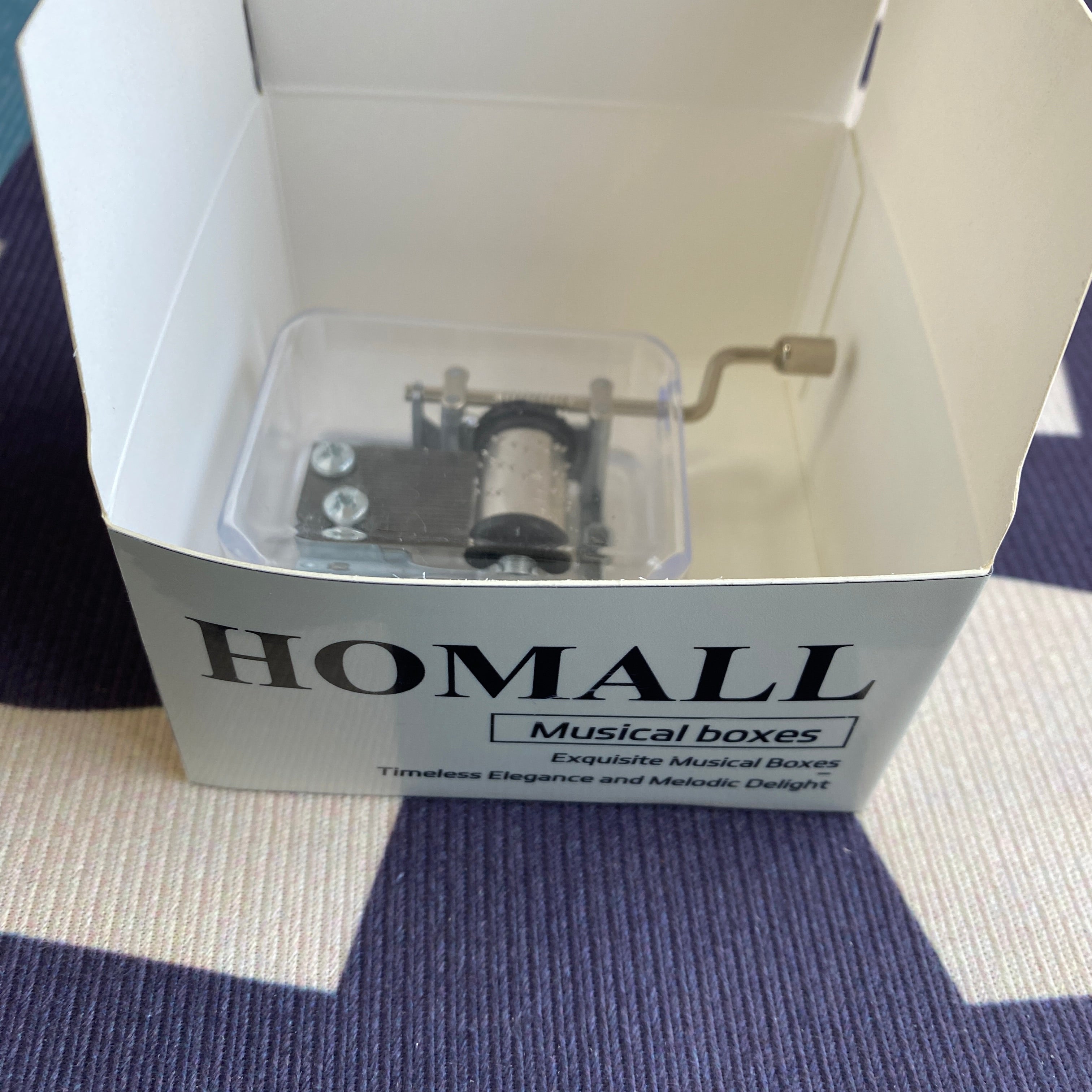 homall-spieluhr-uhrwerk-handkurbel-schwarz-diy-mechanismus image 1