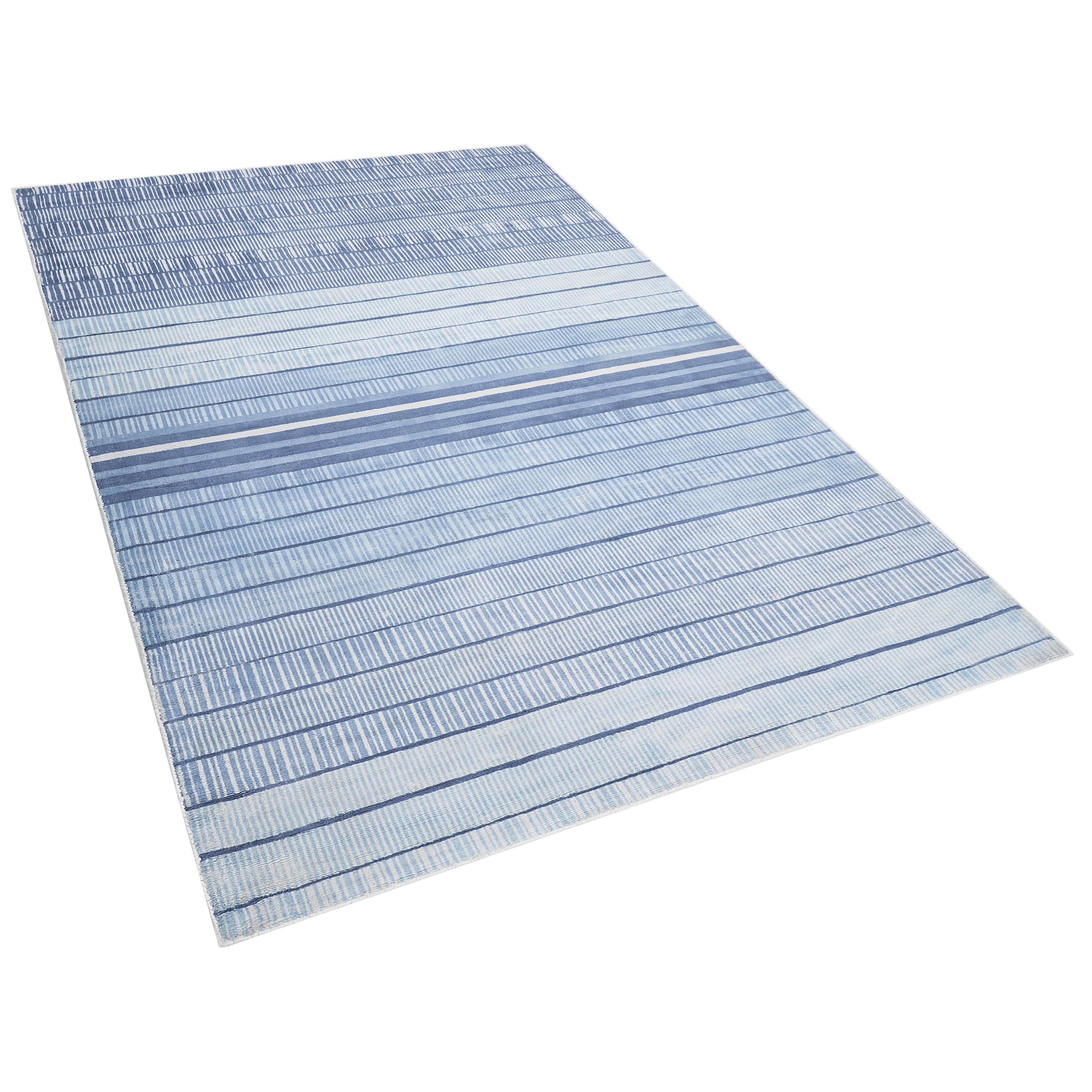 beliani-yardere-teppich-160x230-cm-hellblau-viskose-gestreift image 4