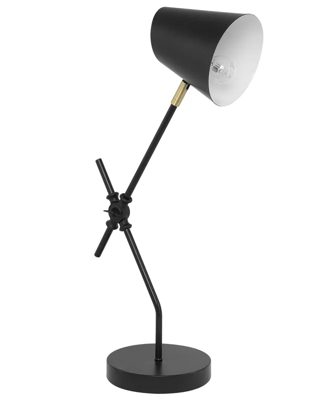 beliani-horton-tischlampe-metall-schwarz-schwenkarm-e27 image 1