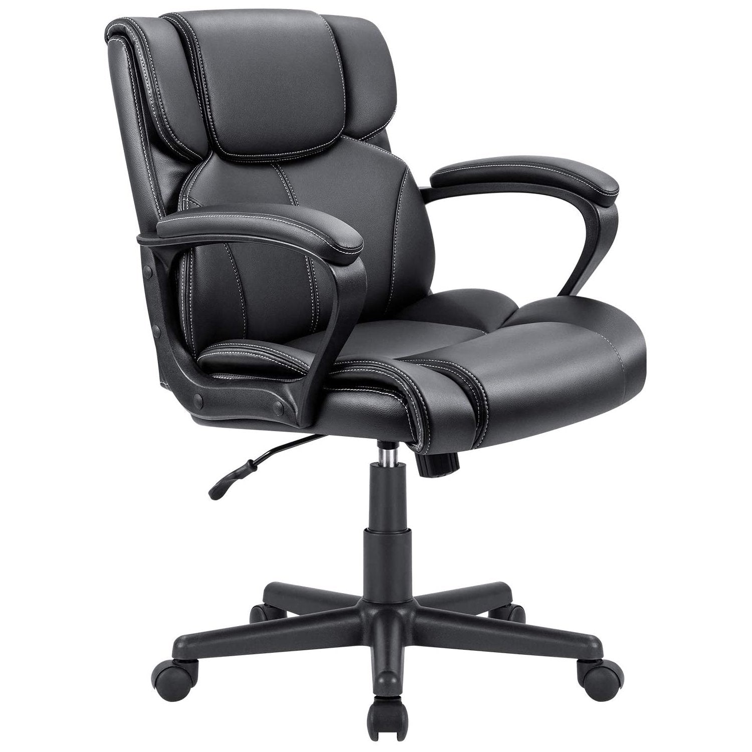 homall-office-b-rostuhl-leder-schwarz-h-henverstellbar image 7