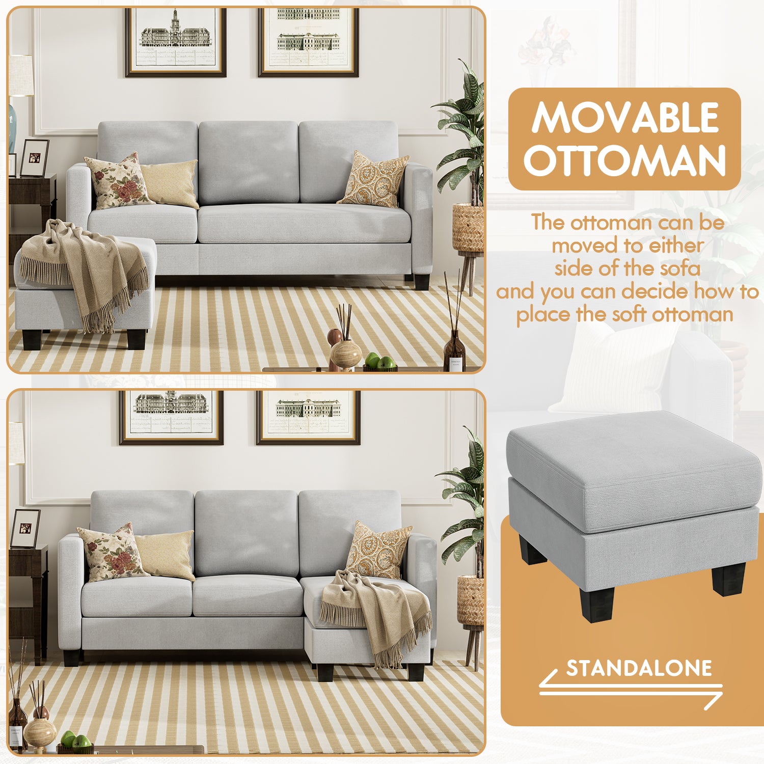 homall-sofa-ecksofa-3-sitzer-couch-l-form-braun-baumwolle image 4