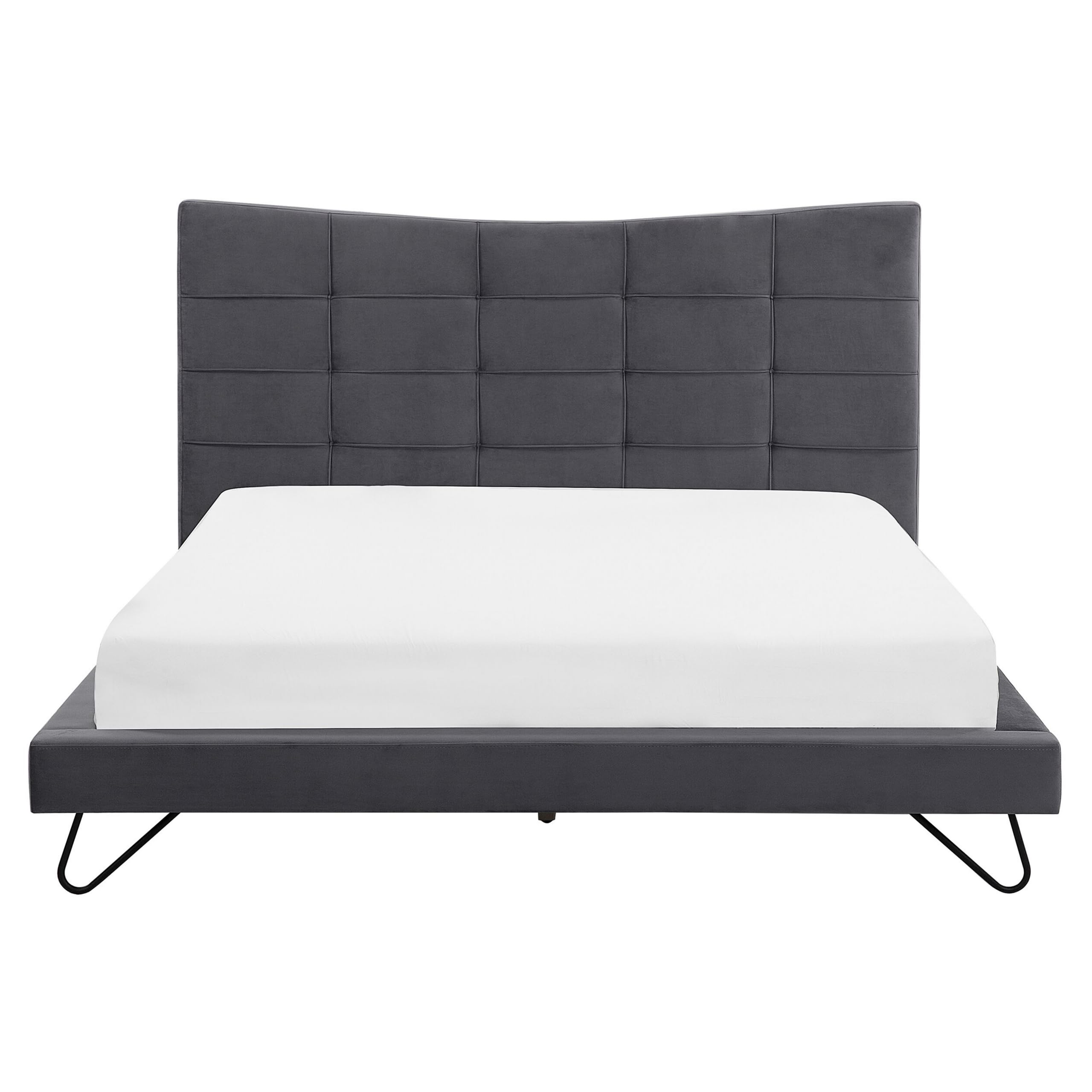 beliani-lannion-polsterbett-samt-grau-160x200-cm image 3