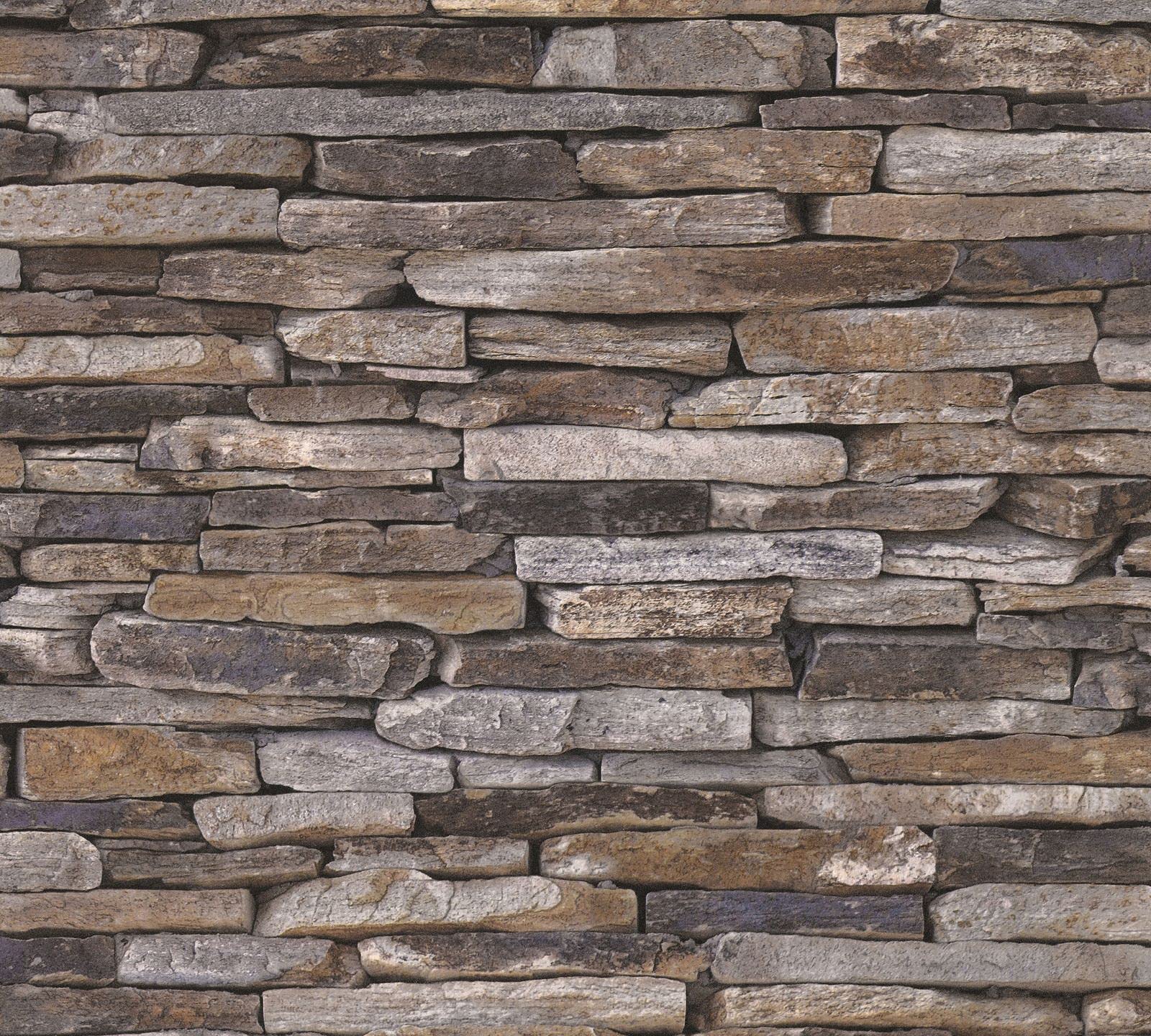 a-s-cr-ation-wood-n-stone-914217-vliestapete-braun-stein image 1