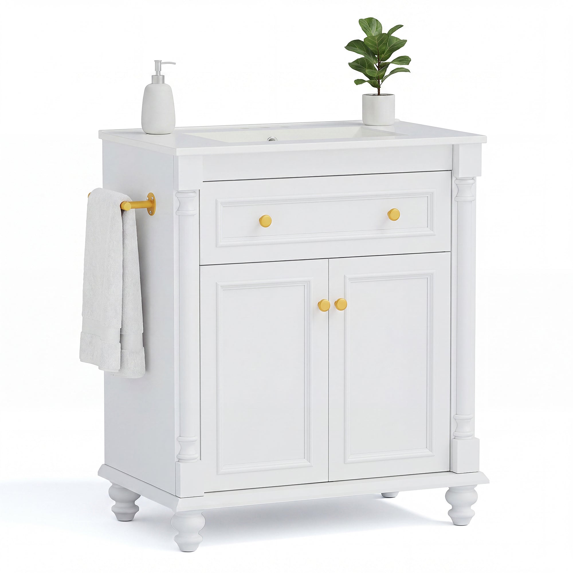 homall-waschtisch-30-zoll-weiss-mit-keramikbecken image 4