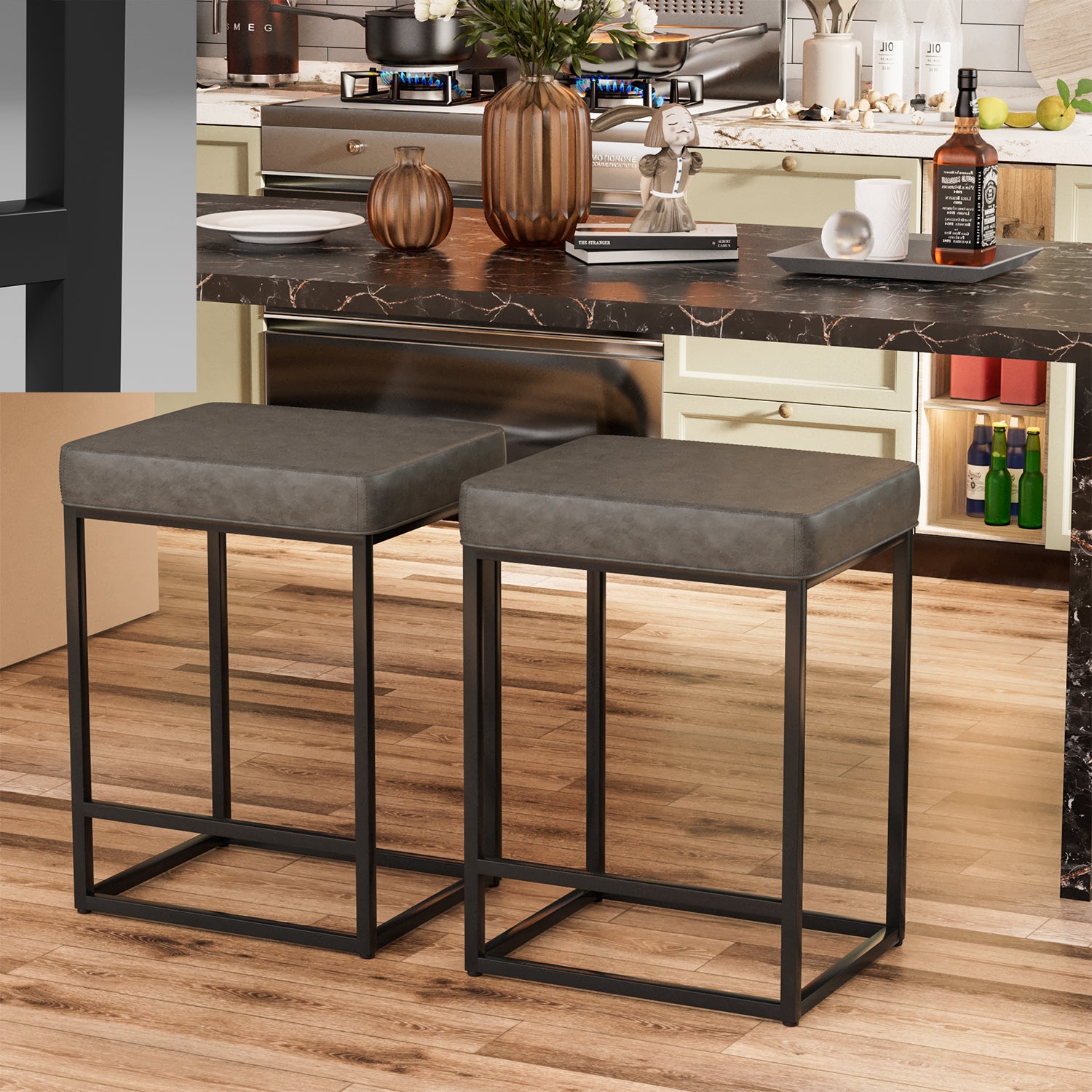 homall-bar-stool-barhocker-schwarz-61cm-2er-set-pu-leder image 4